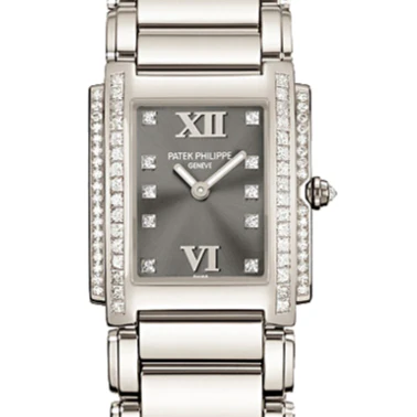 Patek Philippe 4910/20G-010 Twenty~4 25mm x 30mm Gray Dial White Gold