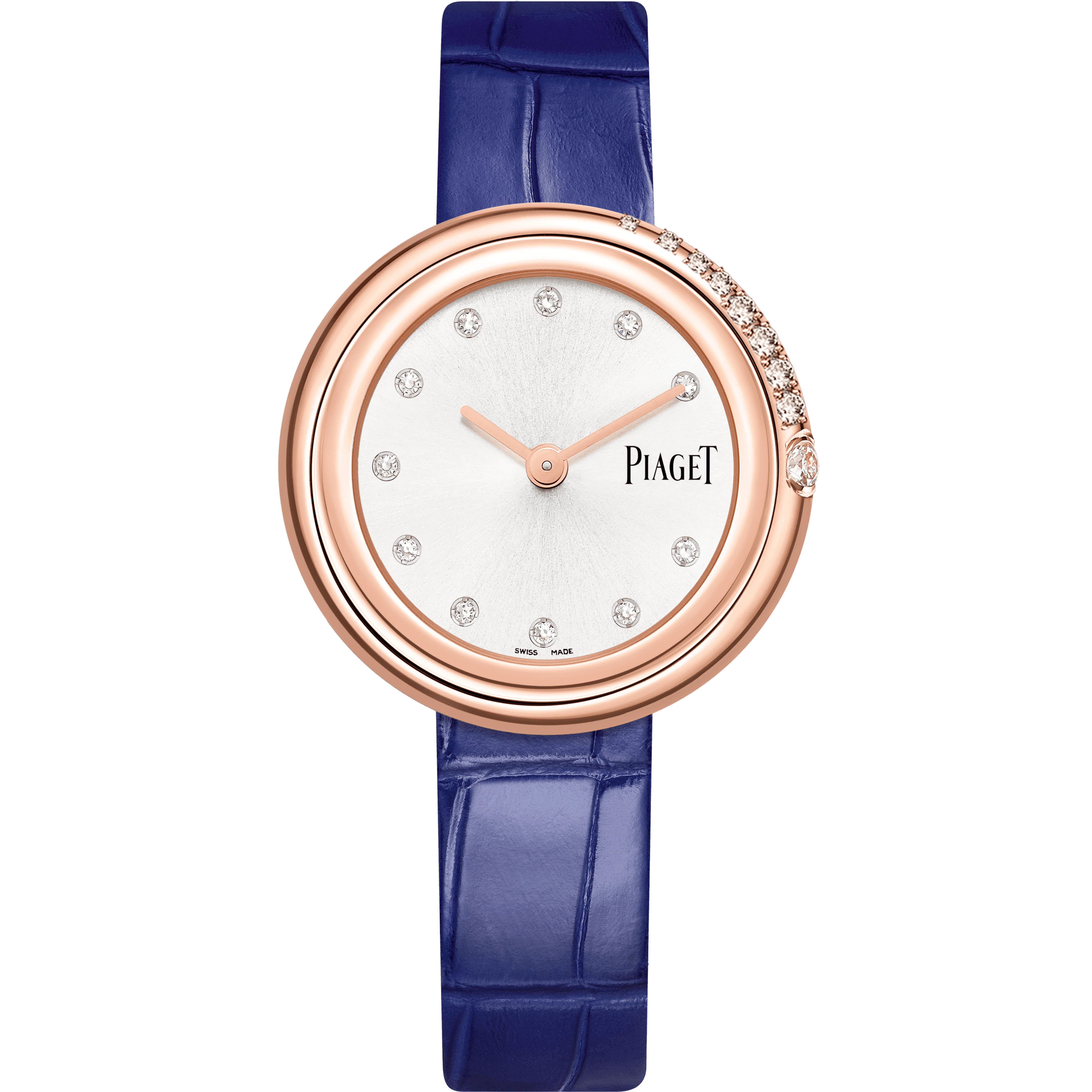 Piaget Possession watch 34 mm Silver Dial with Diamonds 18k Rose Gold Strap G0A45072