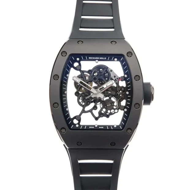 Richard Mille RM055 Bubba Watson Asia 42.7 mm x 50 mm Transparent Dial Ceramic Rubber Strap