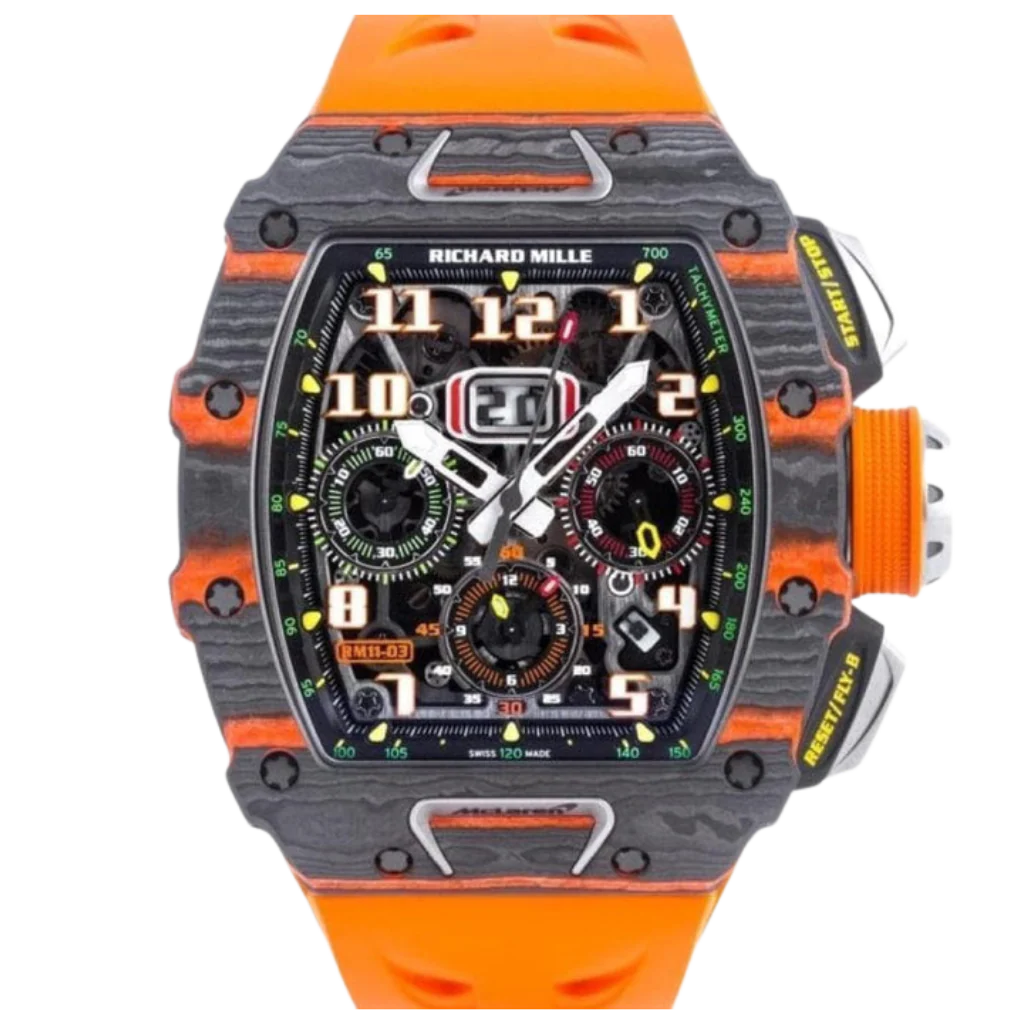Richard Mille RM11-03 Red NTPT 50 mm x 44 mm Transparent Dial NPTP Rubber Strap