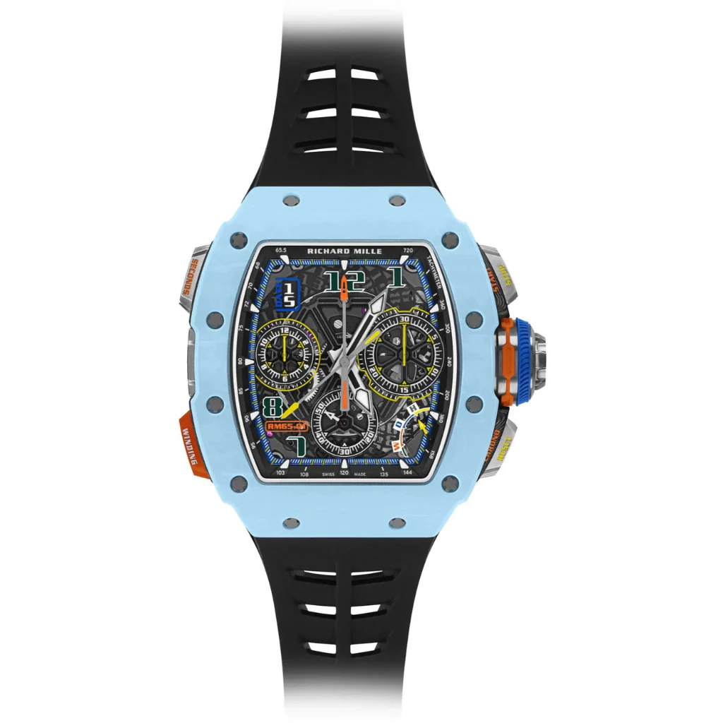 Richard Mille RM65-01 Automatic Winding Split-seconds Chronograph 32 mm Black Dial Platinum Rubber Strap