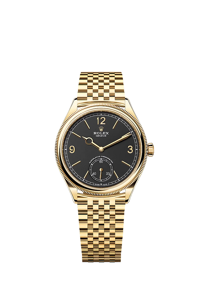 Rolex 1908 39mm Intense black Dial Yellow Gold 52508