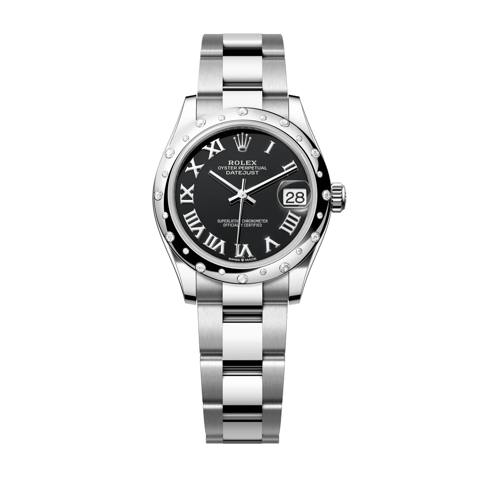 Rolex Datejust 31 mm Bright Black Dial Oystersteel and White Gold Oyster Bracelet 278344rbr-0001