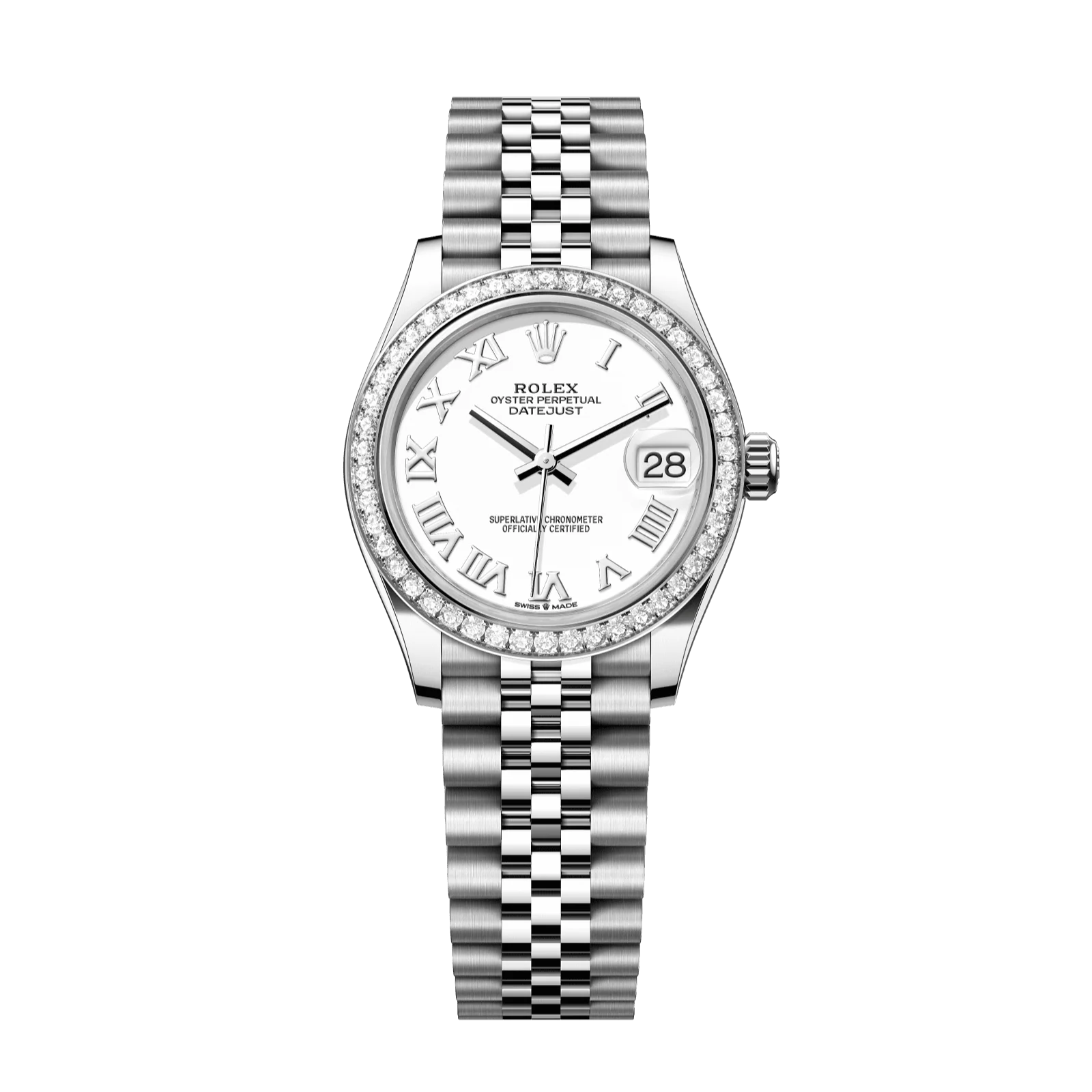 Rolex Datejust 31 mm White Dial with Diamonds Oystersteel and White Gold Jubilee Bracelet 278384rbr-0014
