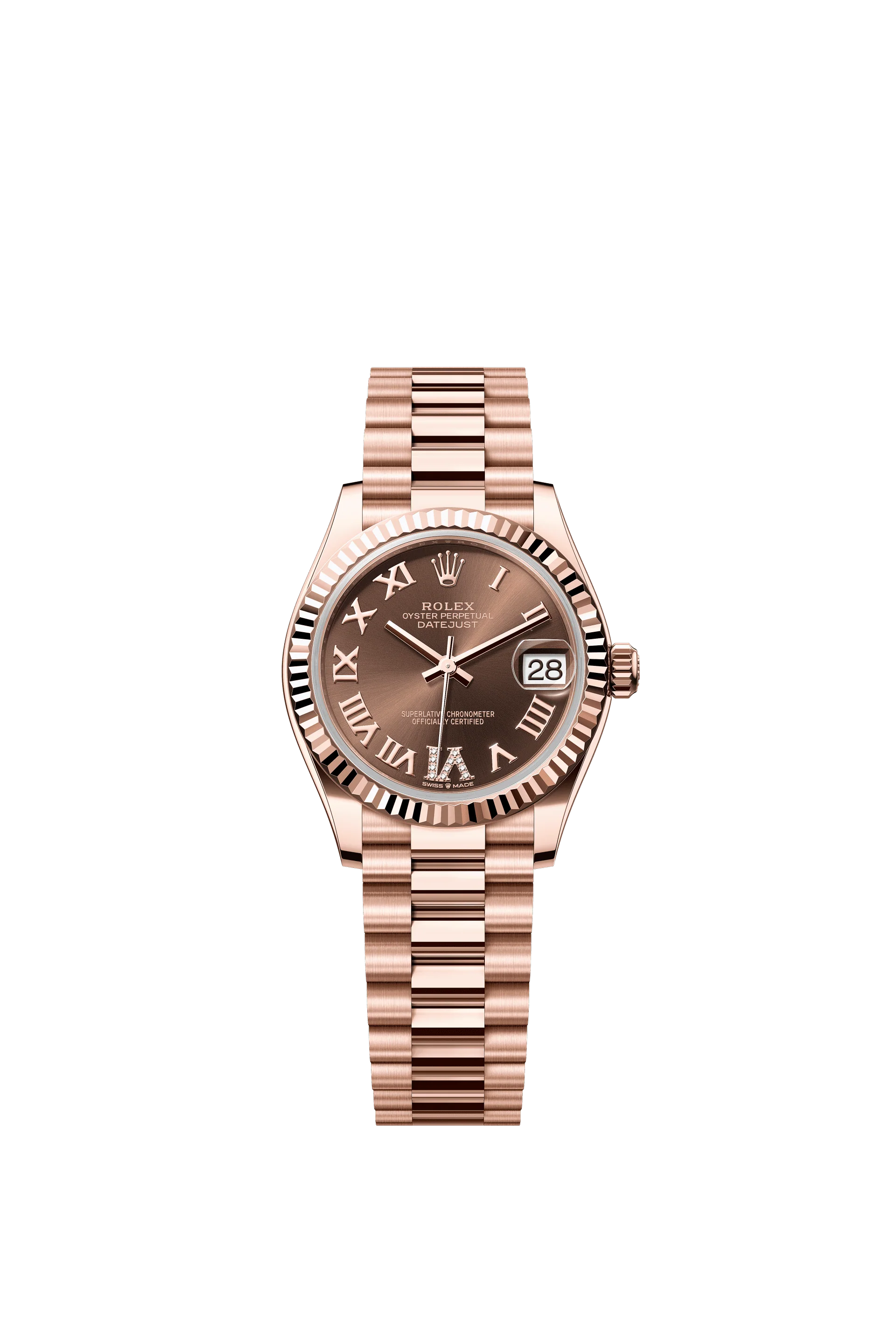 Rolex Datejust 31mm Chocolate Diamond Dial Everose Gold 278275
