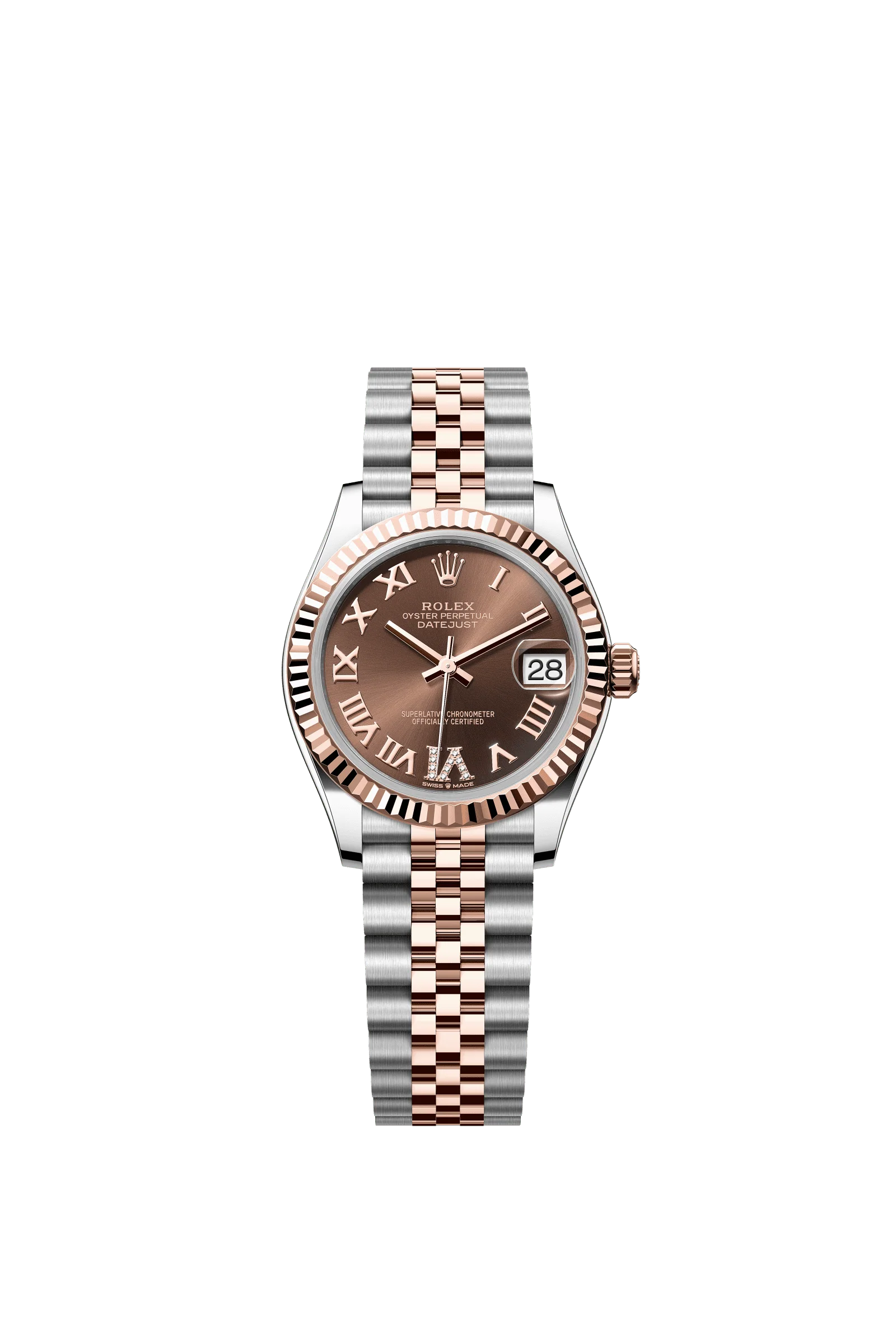 Rolex Datejust 31mm Chocolate Diamond Dial Oystersteel & Everose Gold 278271