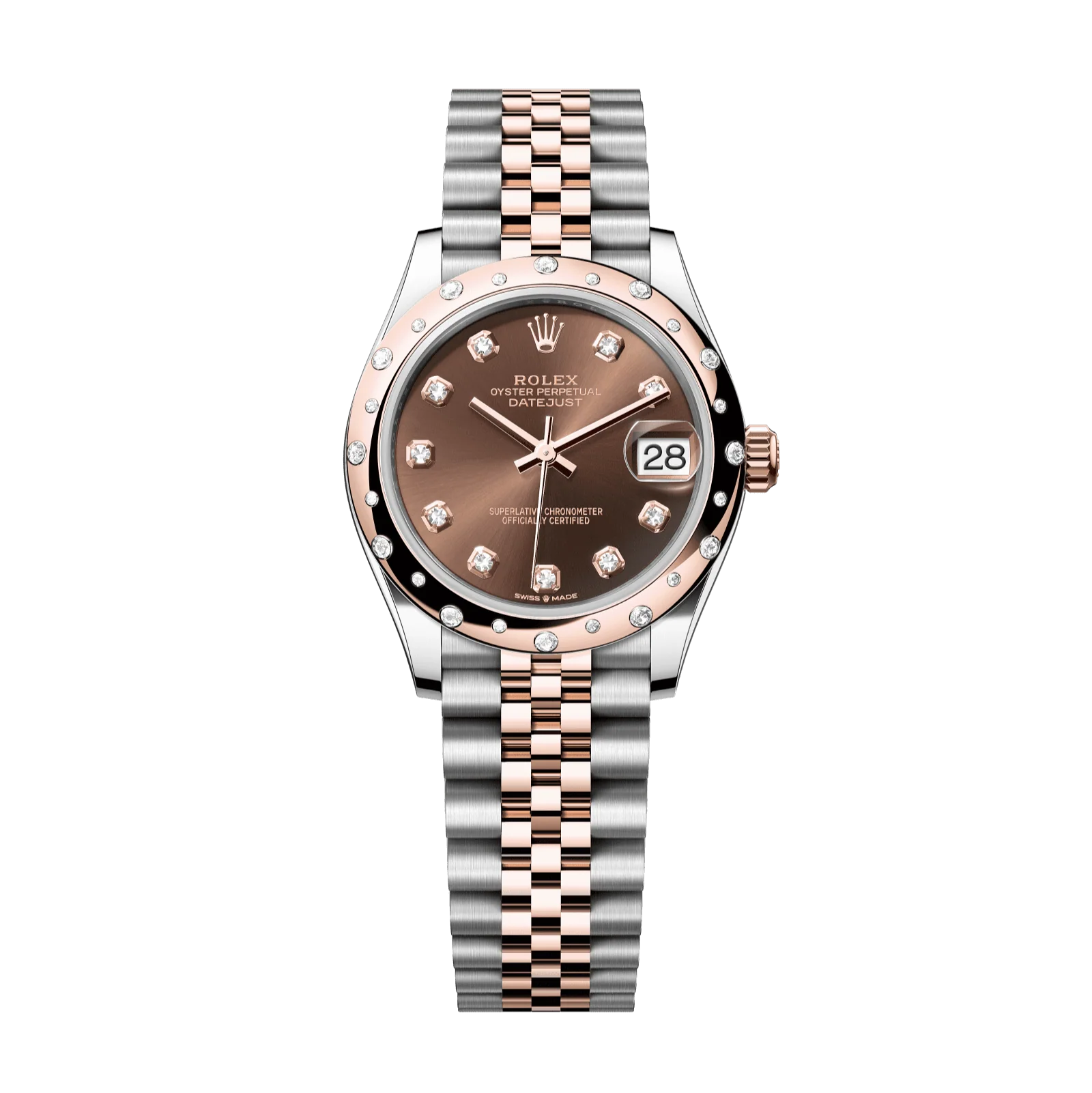 Rolex Datejust 31mm Chocolate Diamond Dial Oystersteel & Everose Gold m278341rbr-0028