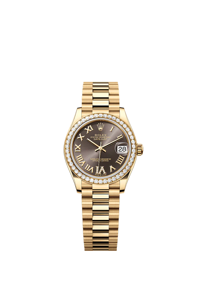 Rolex Datejust 31mm Dark Grey Diamond Dial Yellow Gold m278288rbr-0026