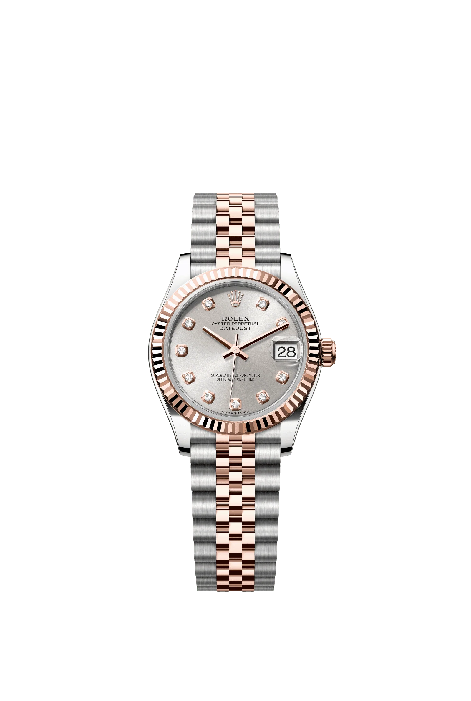 Rolex Datejust 31mm Silver Diamond Dial Oystersteel & Everose Gold 278271
