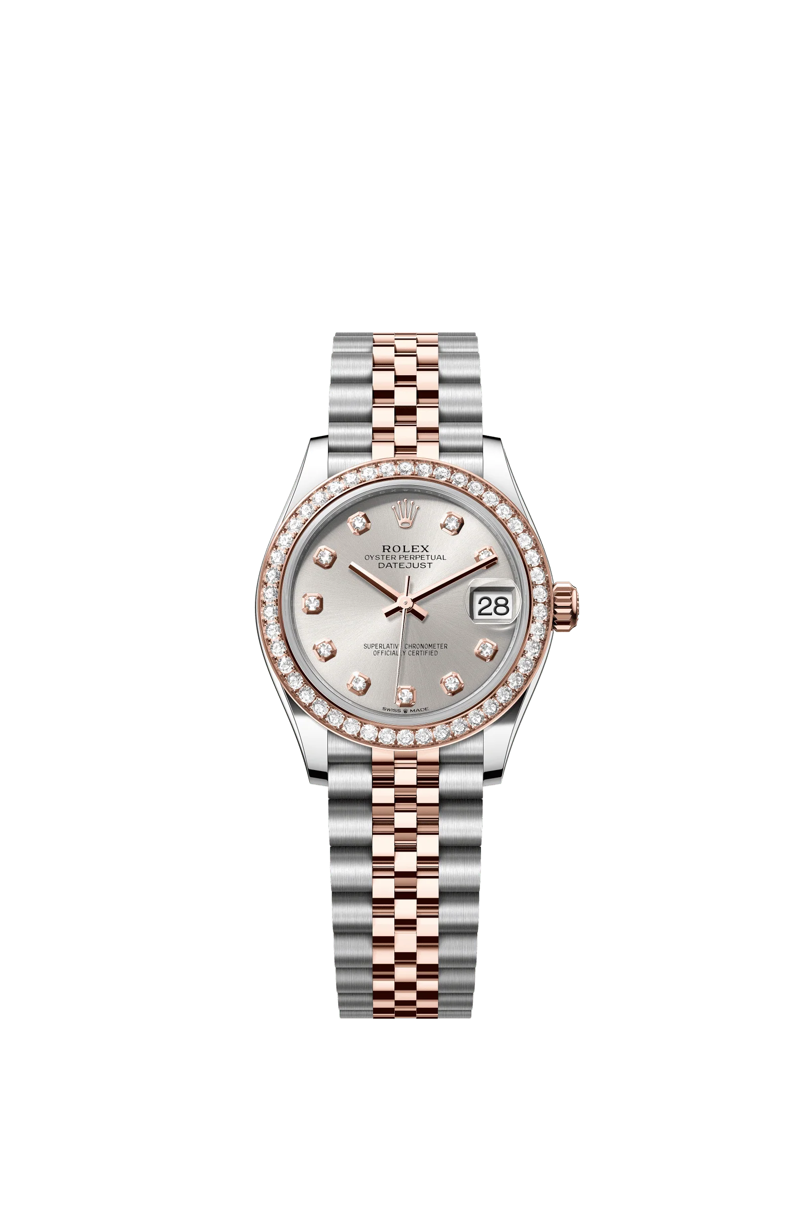 Rolex Datejust 31mm Silver Diamond Dial Oystersteel & Everose Gold 278381RBR