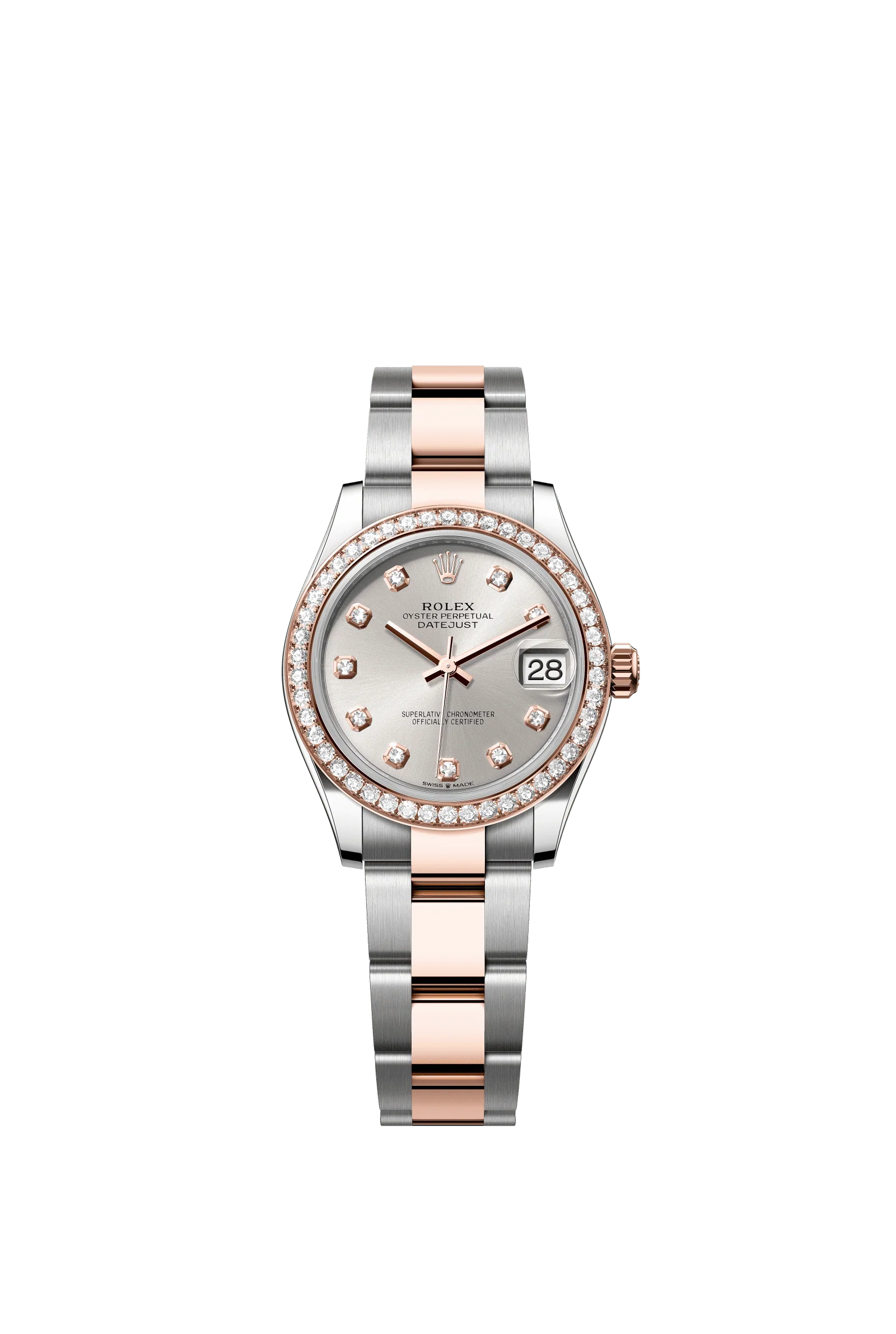 Rolex Datejust 31mm Silver Diamond Dial Oystersteel & Everose Gold 278381RBR