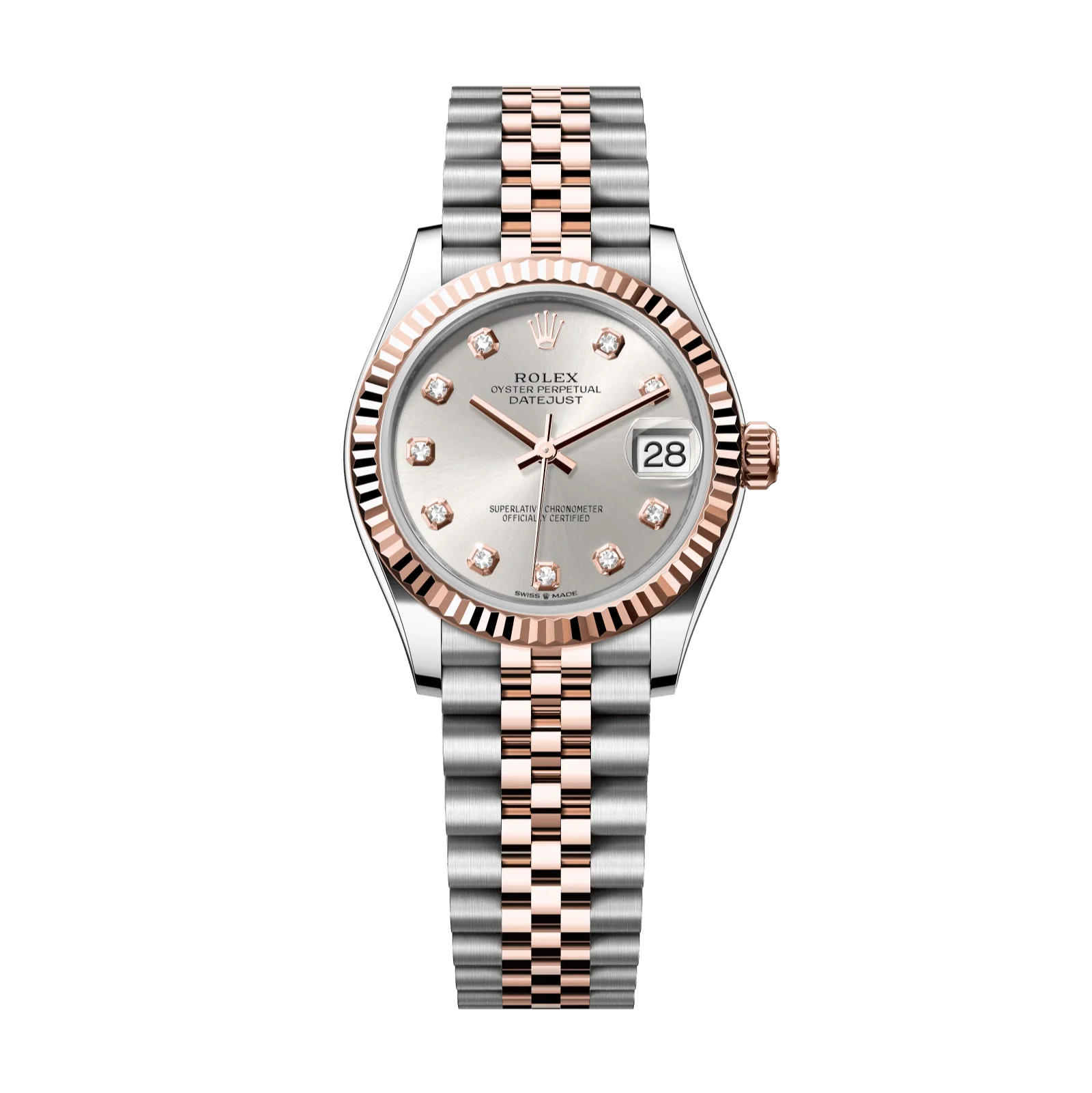Rolex Datejust 31mm Silver Diamond Dial Oystersteel & Everose Gold 278271-0016