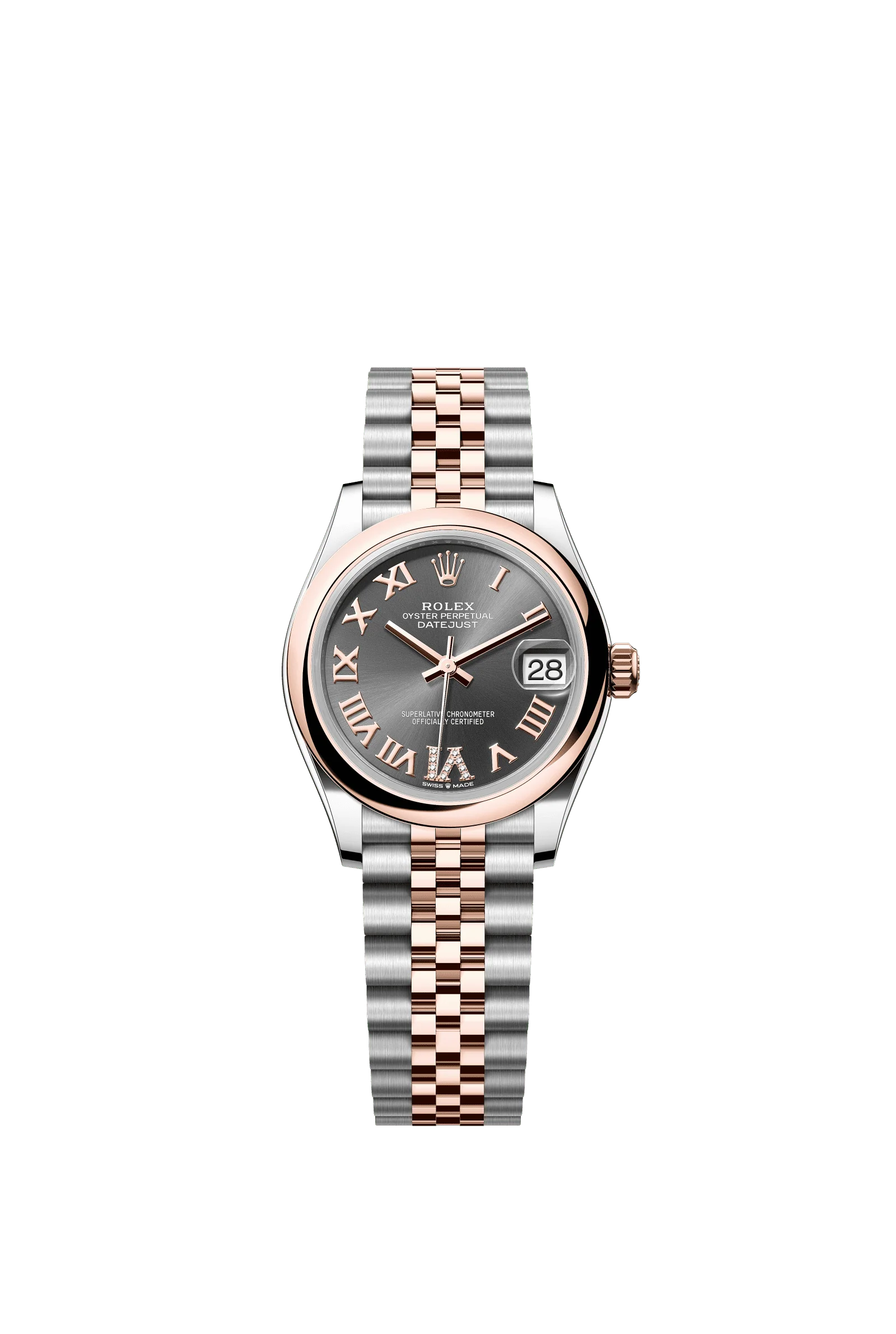 Rolex Datejust 31mm Slate Diamond Dial Oystersteel & Everose Gold 278241