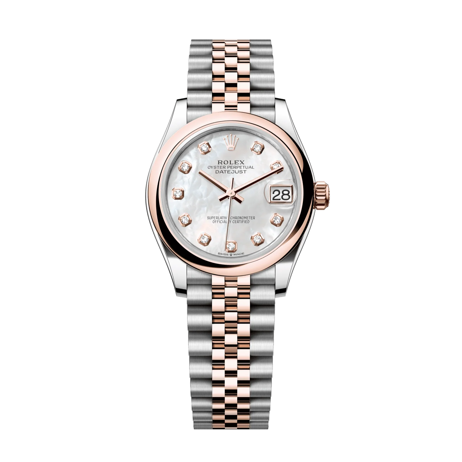 Rolex Datejust 31mm White Mother-Of-Pearl Diamond Dial Oystersteel & Everose Gold 278241-0026