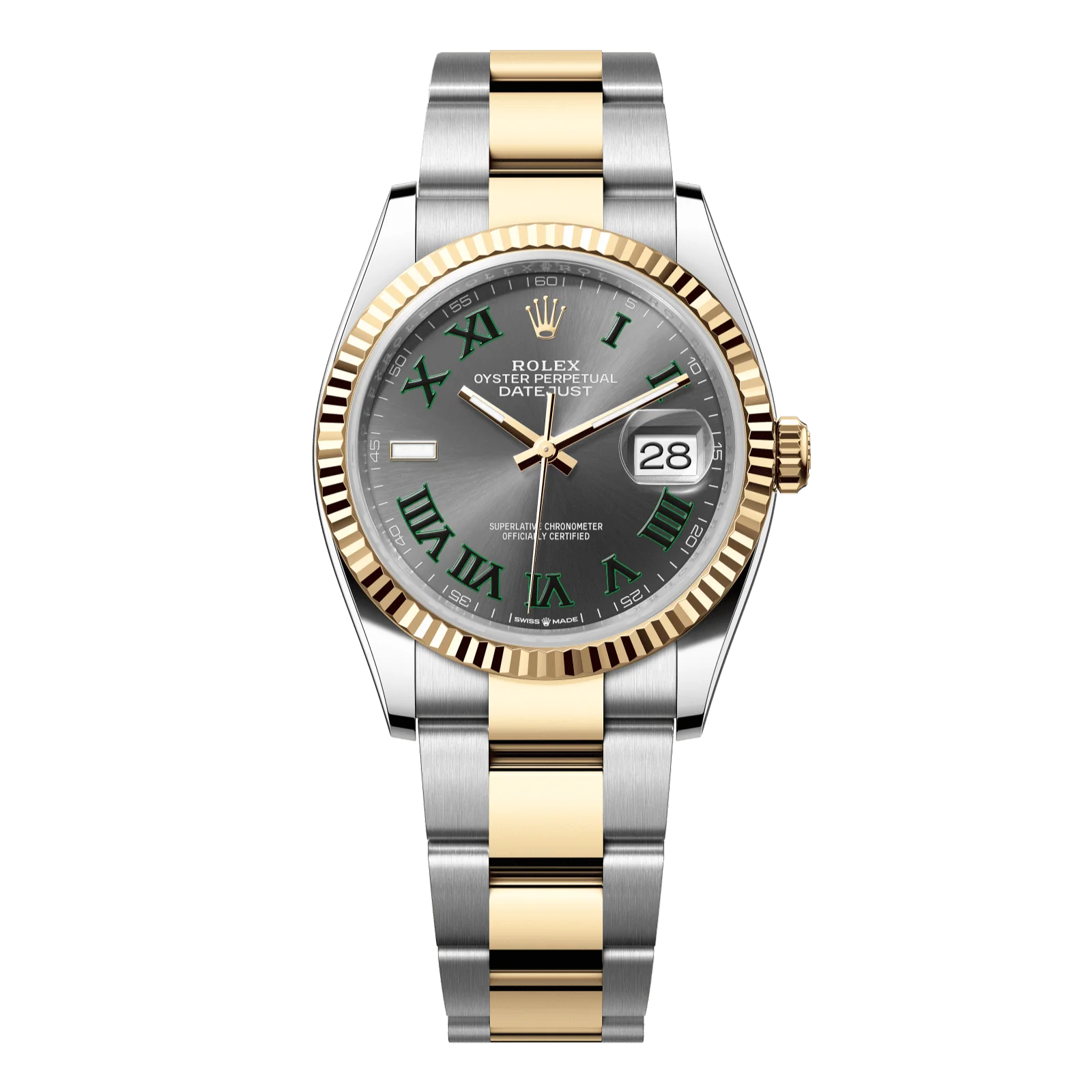 Rolex Datejust 36 mm Gray Wimbledon Dial Oystersteel and 18k Yellow Gold Oyster Bracelet 126233-0036
