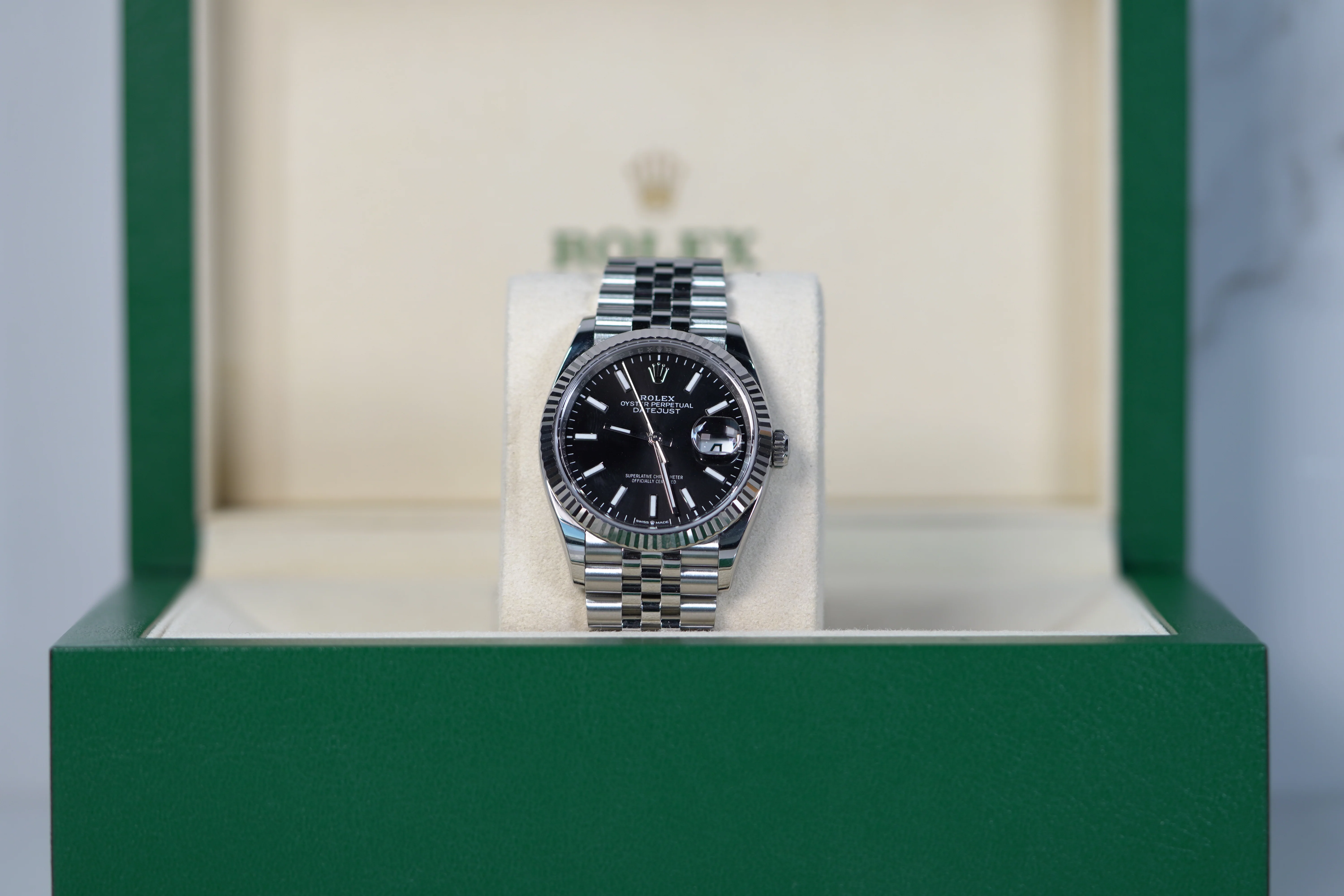 Rolex Datejust 36mm Bright Black Dial Oystersteel and White Gold Jubilee Bracelet 126234-0015 - Image 2