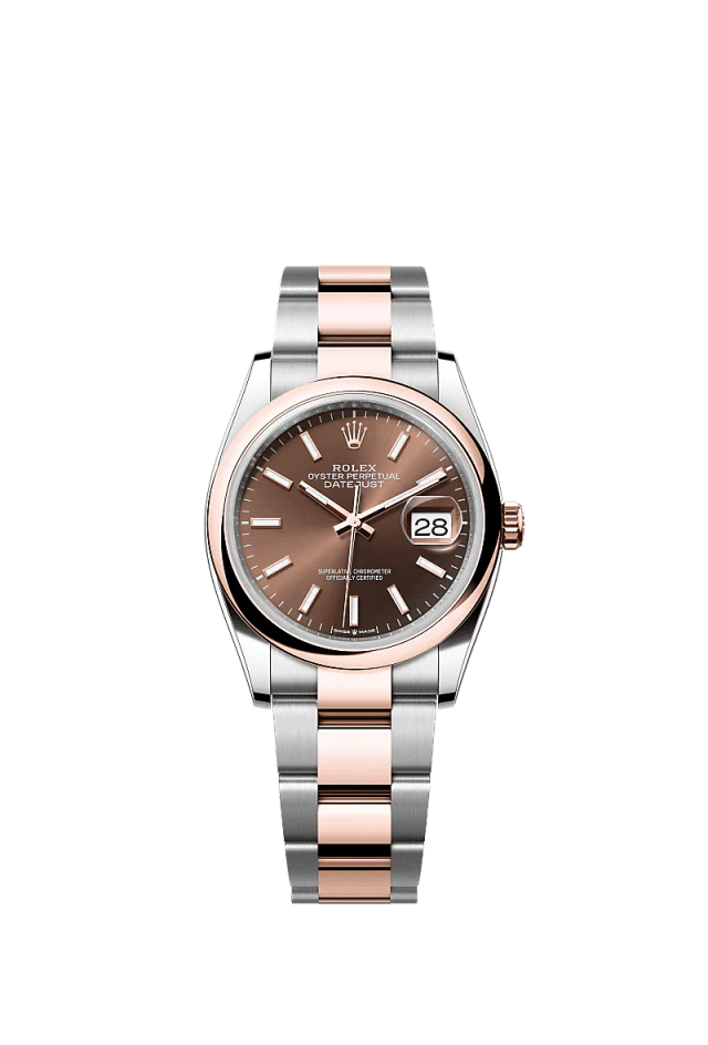 Rolex Datejust 36mm Chocolate Dial Oystersteel & Everose Gold m126201-0044