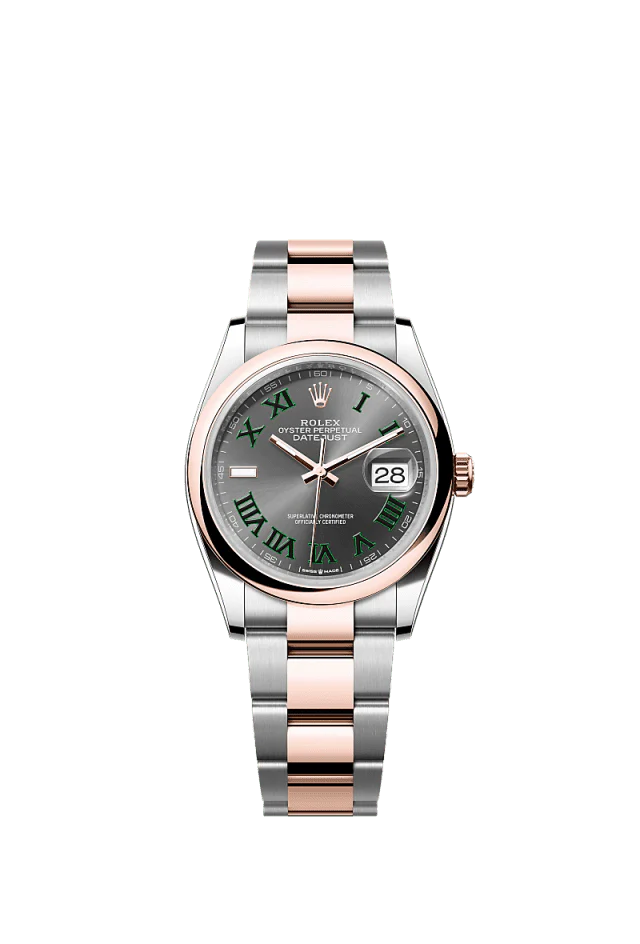 Rolex Datejust 36mm Slate Dial Oystersteel & Everose Gold m126201-0030