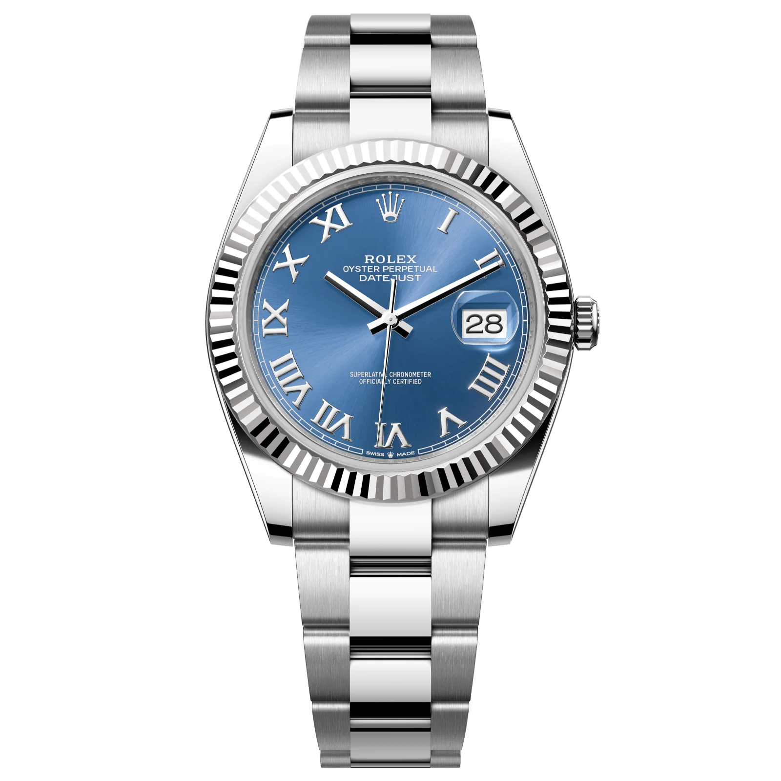 Rolex Datejust 41 mm Azzurro-Blue Dial Oystersteel and White Gold Oyster Bracelet 126334-0025