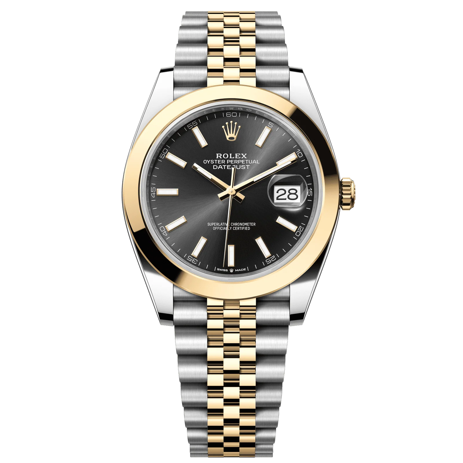 Rolex Datejust 41 mm Bright Black Dial Oystersteel and 18k Yellow Gold Jubilee Bracelet 126303-0014