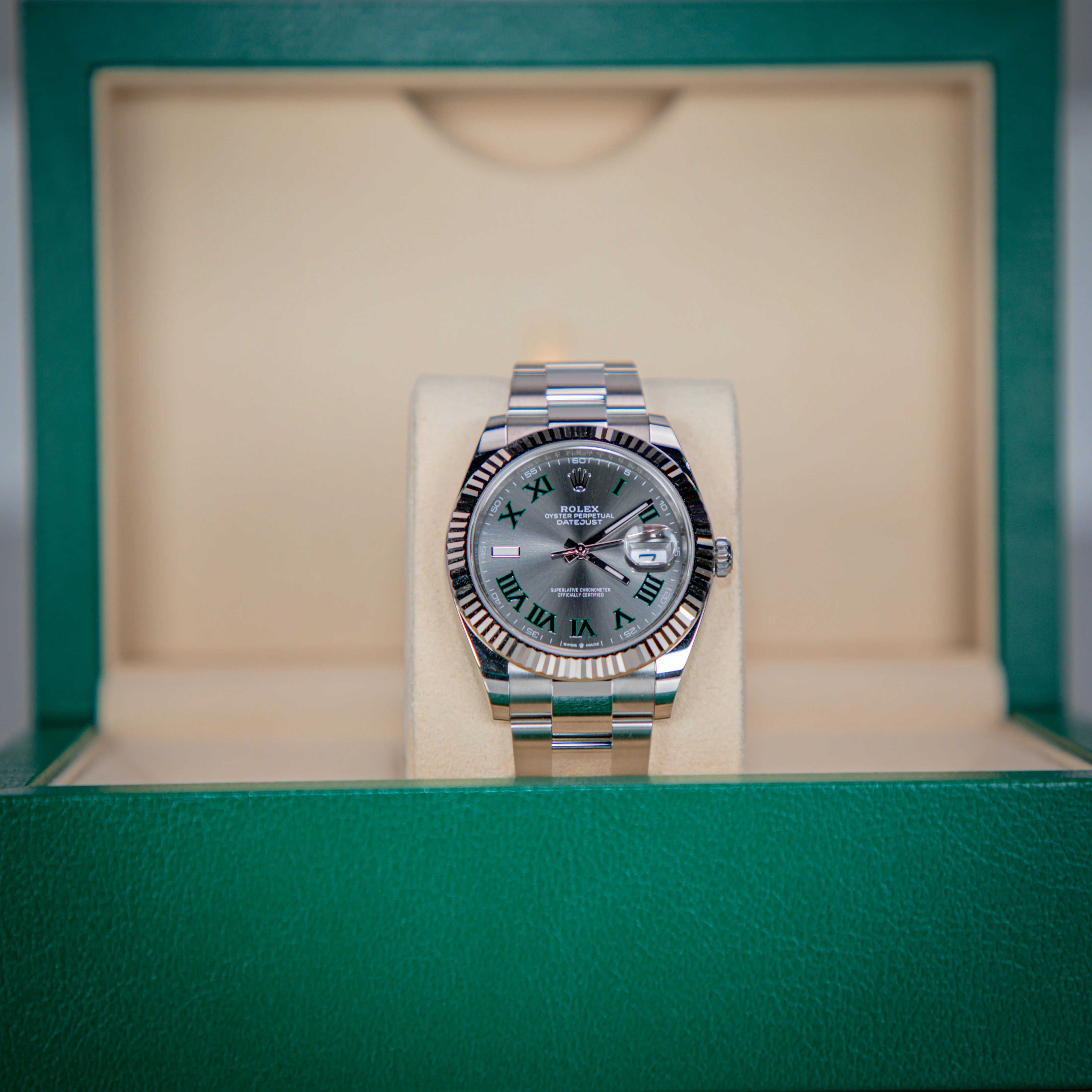 Rolex Datejust 41 mm Wimbledon Slate Dial Oystersteel and White Gold Oyster Bracelet 126334-0021 - Image 3