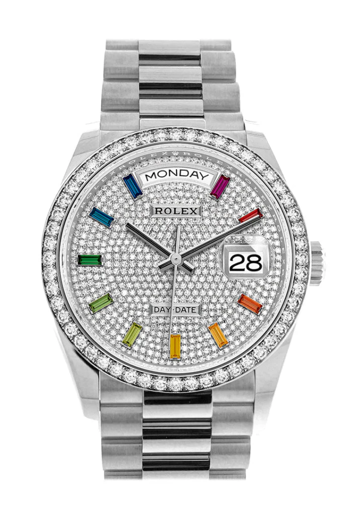 Rolex Day-Date 36mm Diamond Paved Dial White Gold 128349rbr-0006