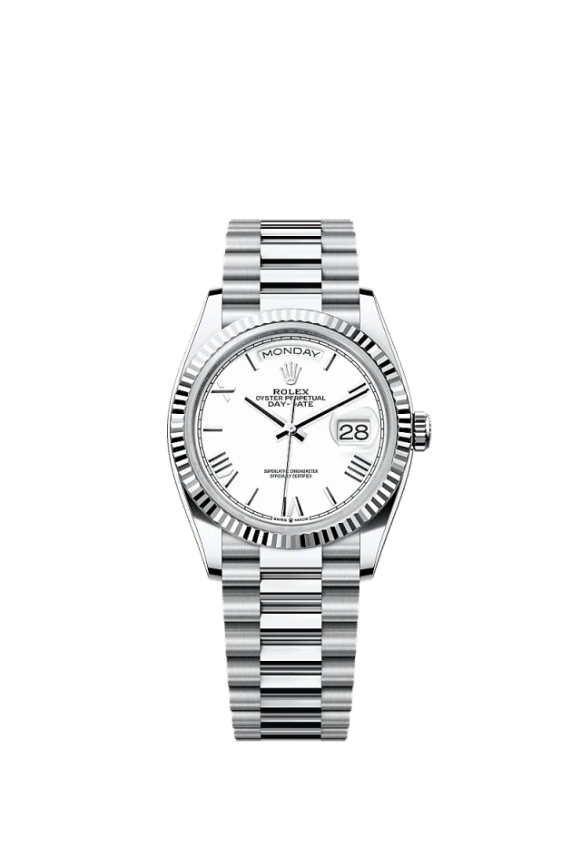 Rolex Day-Date 36mm White Dial Platinum 128236