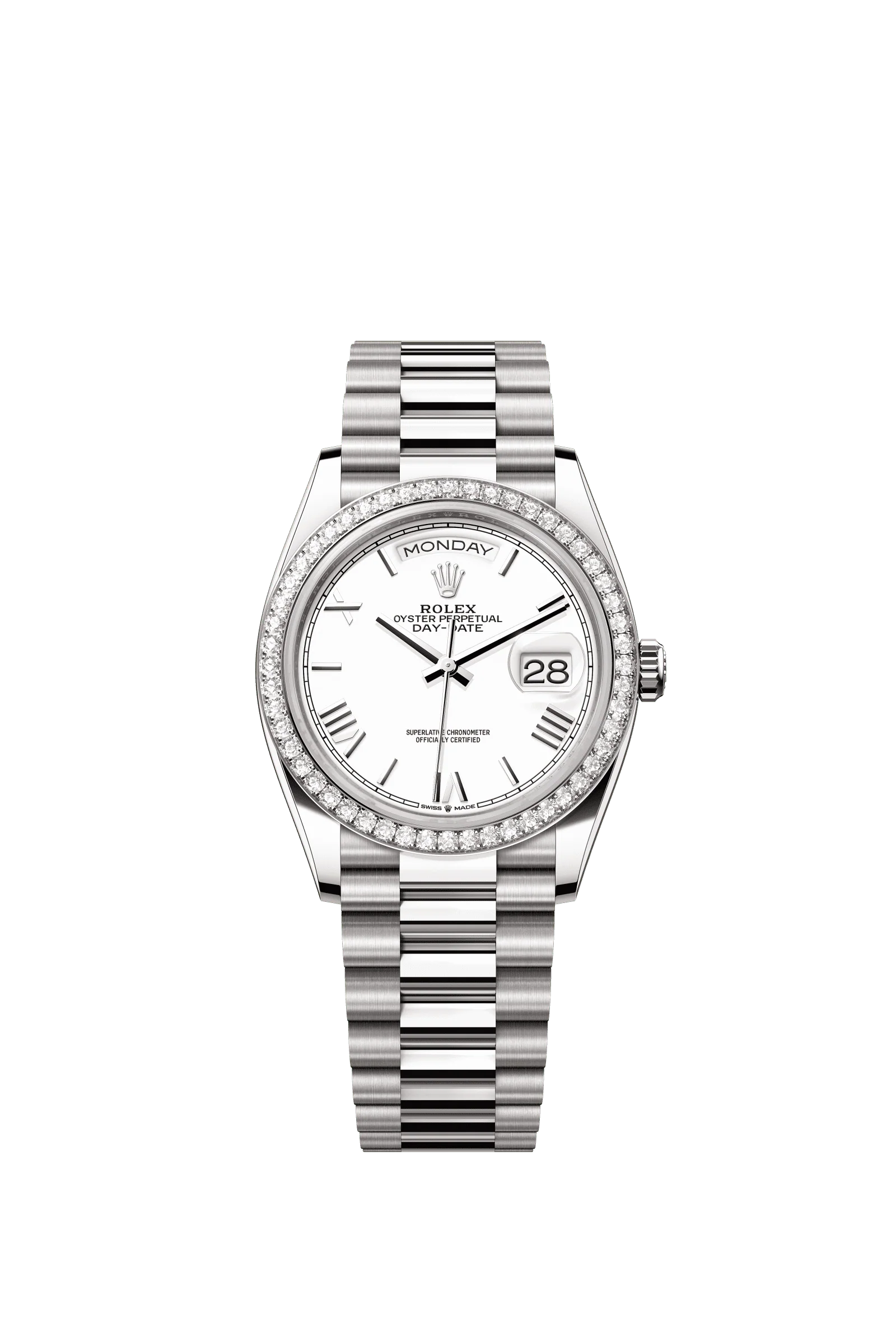 Rolex Day-Date 36mm White Dial White Gold m128349rbr-0043