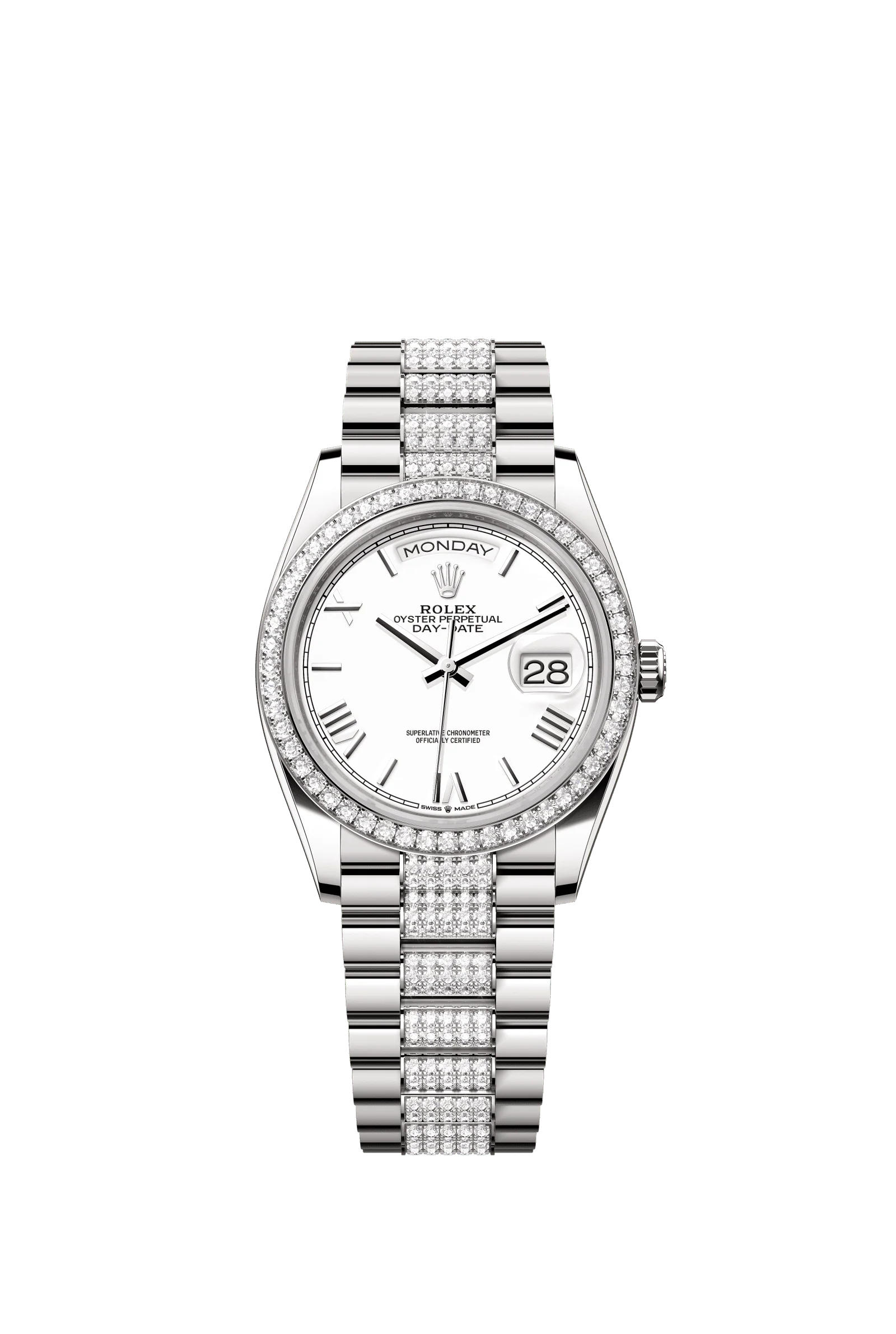 Rolex Day-Date 36mm White Dial White Gold m128349rbr-0044