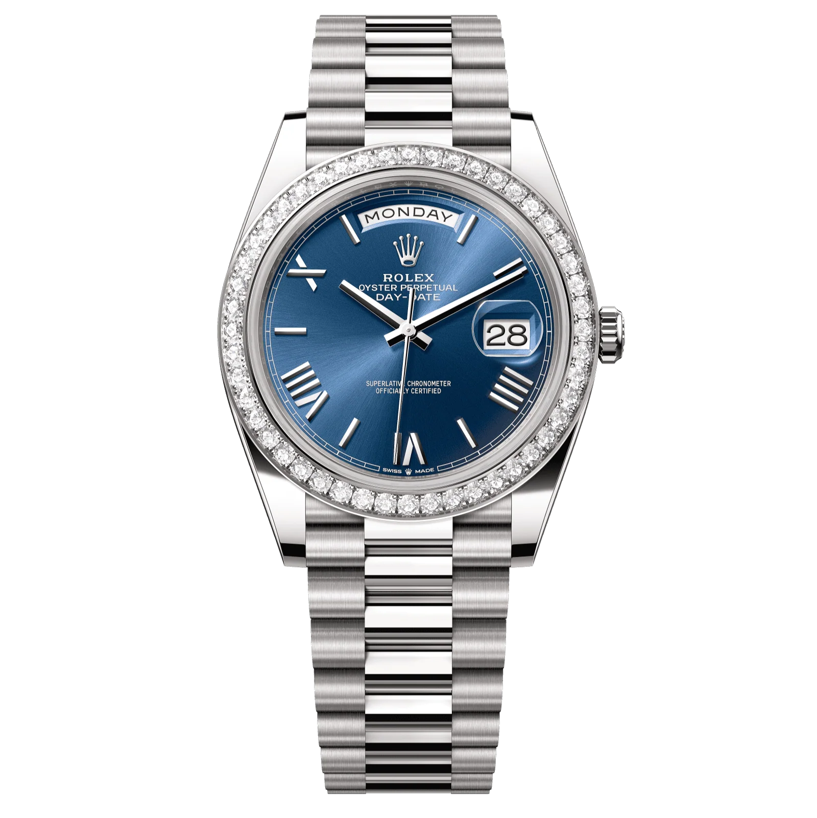 Rolex Day-Date 40mm Bright Blue Dial White Gold 228349rbr-0005
