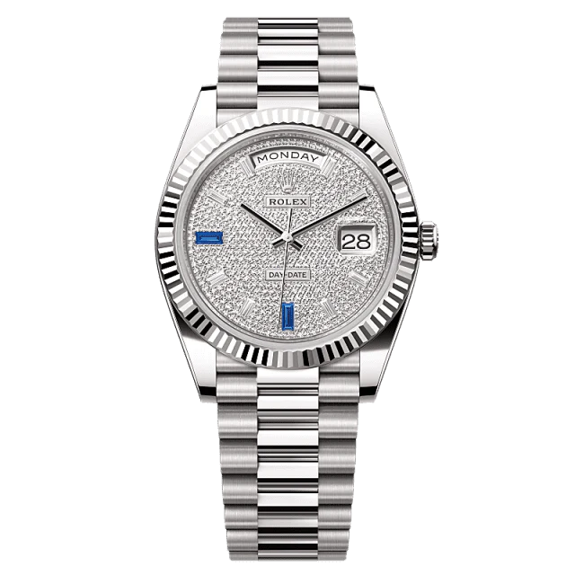 Rolex Day-Date 40mm Diamond Paved Dial White Gold 228239-0049