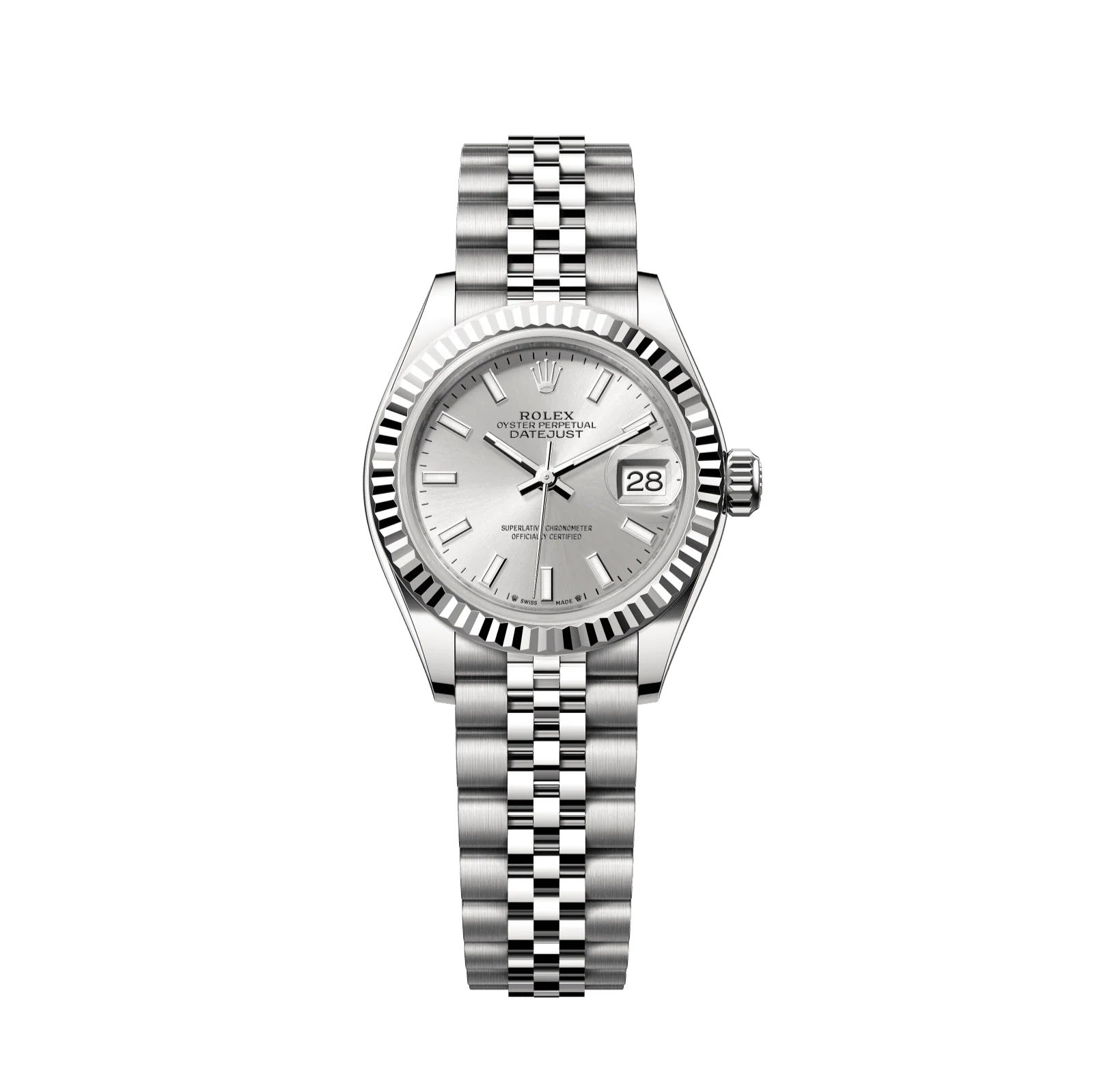 Rolex Lady-Datejust 28 mm Silver Dial Oystersteel and White Gold Jubilee Bracelet 279174-0005