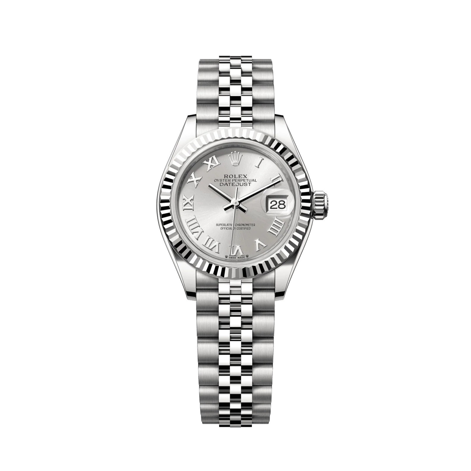 Rolex Lady-Datejust 28 mm Silver Dial Oystersteel and White Gold Jubilee Bracelet 279174-0007