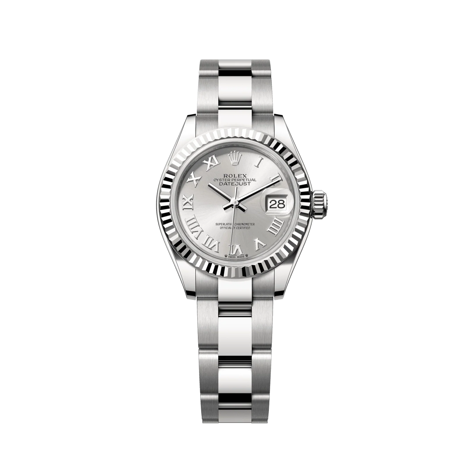 Rolex Lady-Datejust 28 mm Silver Dial Oystersteel and White Gold Oyster Bracelet 279174-0008