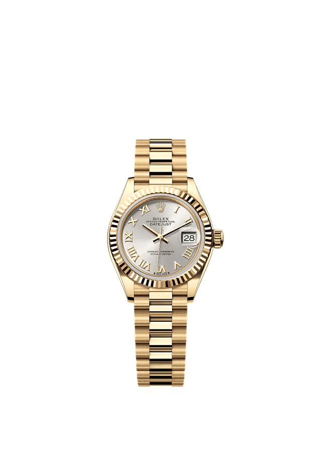 Rolex Lady-Datejust 28mm Silver Dial Yellow Gold 279178