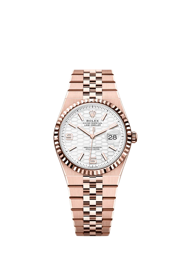 Rolex Land-Dweller 36mm Everose Gold Dial Oystersteel & Yellow Gold 127235