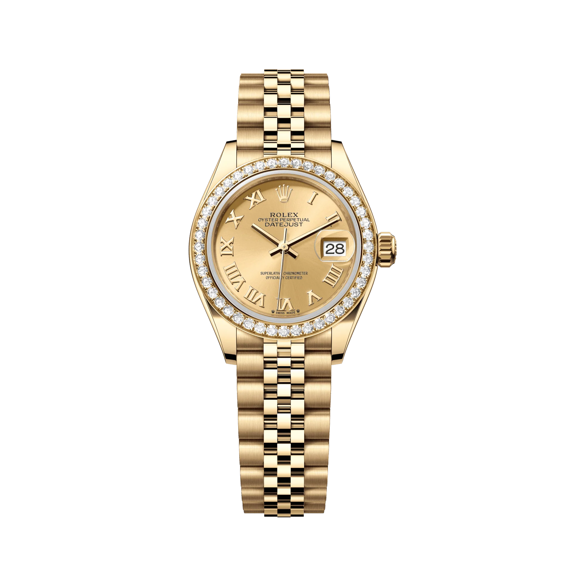 Rolex Oyster 28 mm Champagne Dial 18k Yellow Gold Jubilee Bracelet. 279138rbr-0022