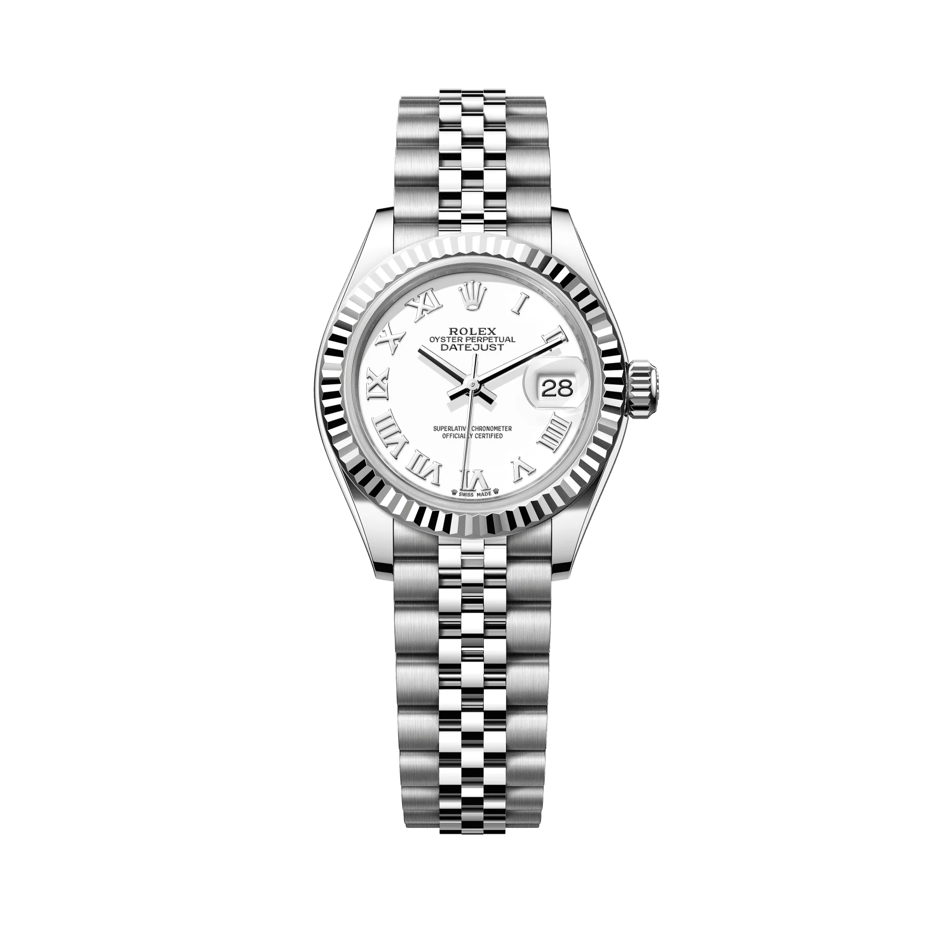 Rolex Oyster 28 mm White Dial Oystersteel Jubilee 279174-0019