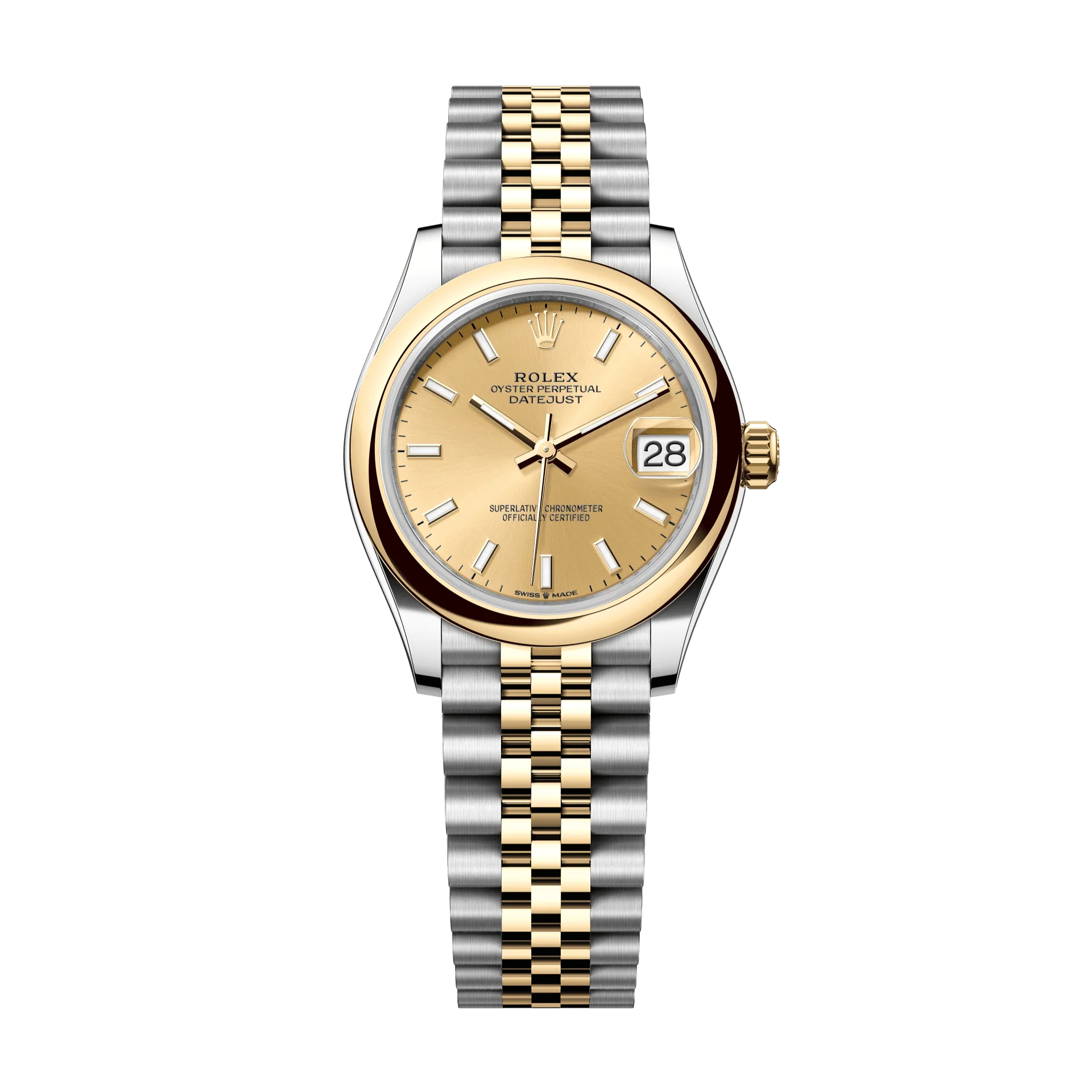Rolex Oyster 31 mm Champagne-Colour Dial Yellow Rolesor - Combination Of Oystersteel And Yellow Gold Jubilee 278243-0014