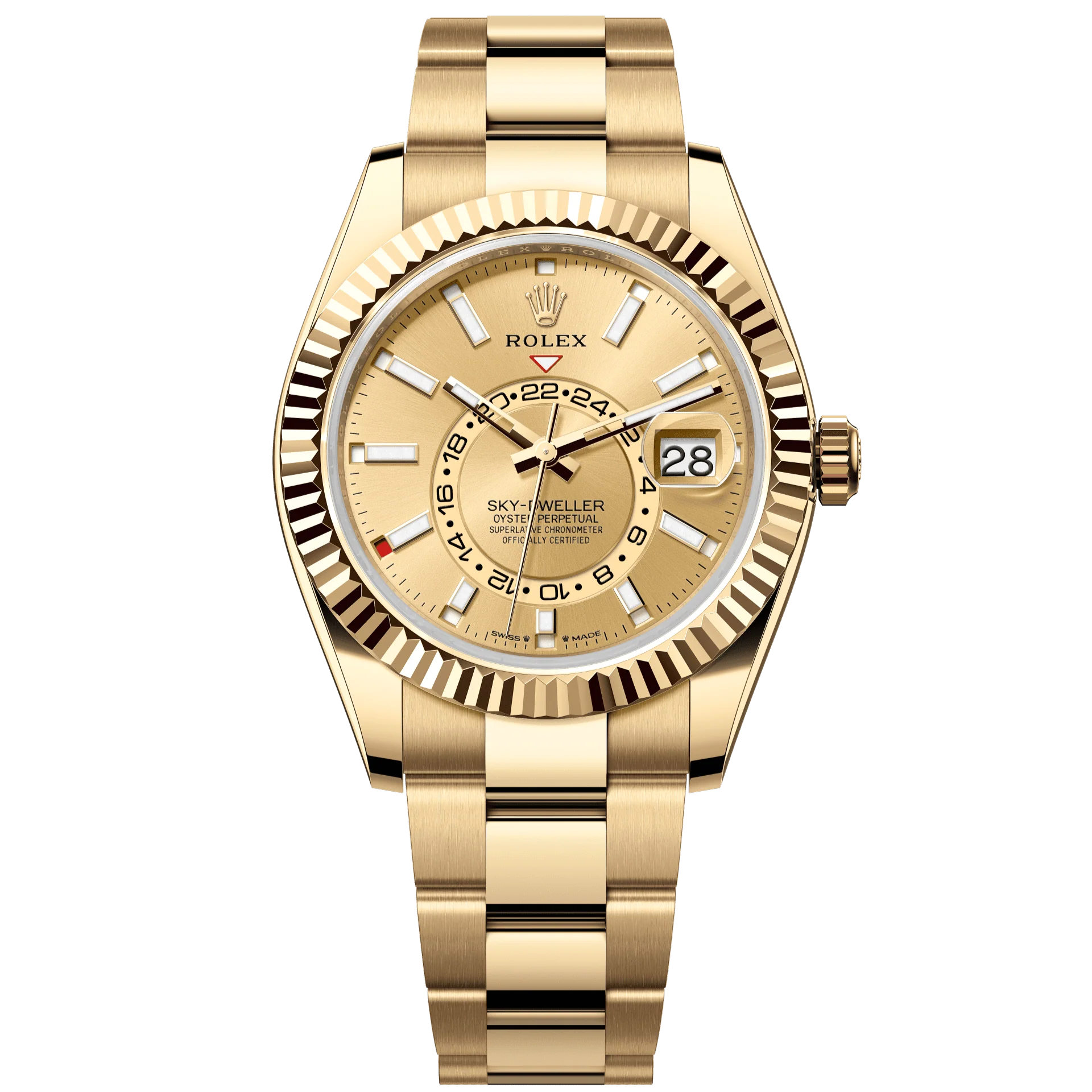 Rolex Sky-Dweller 42 mm Champagne-Colour Dial 18k Yellow Gold Oyster 336938-0001