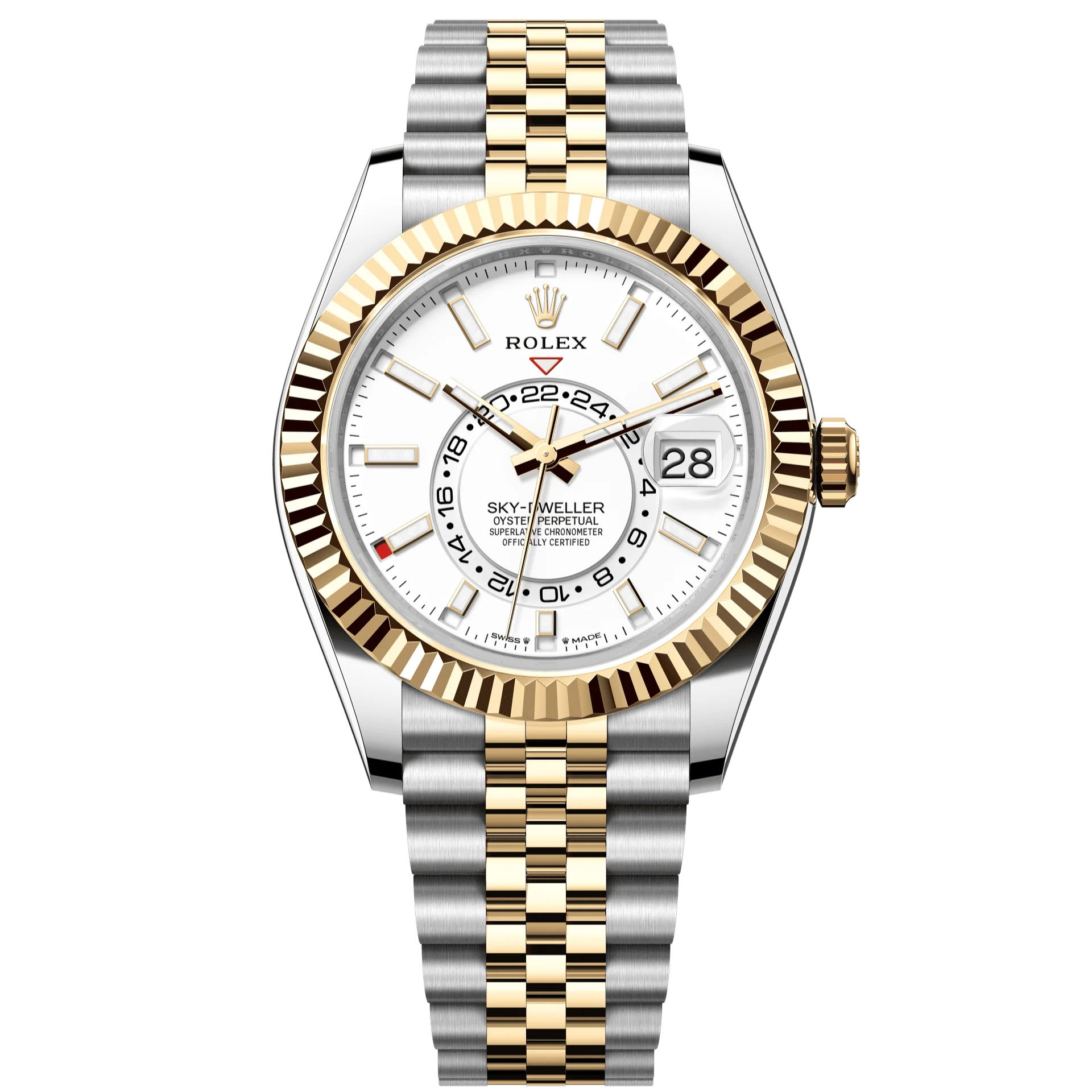 Rolex Sky-Dweller 42 mm Intense White Dial Oystersteel And Yellow Gold Jubilee Bracelet. 336933-0006