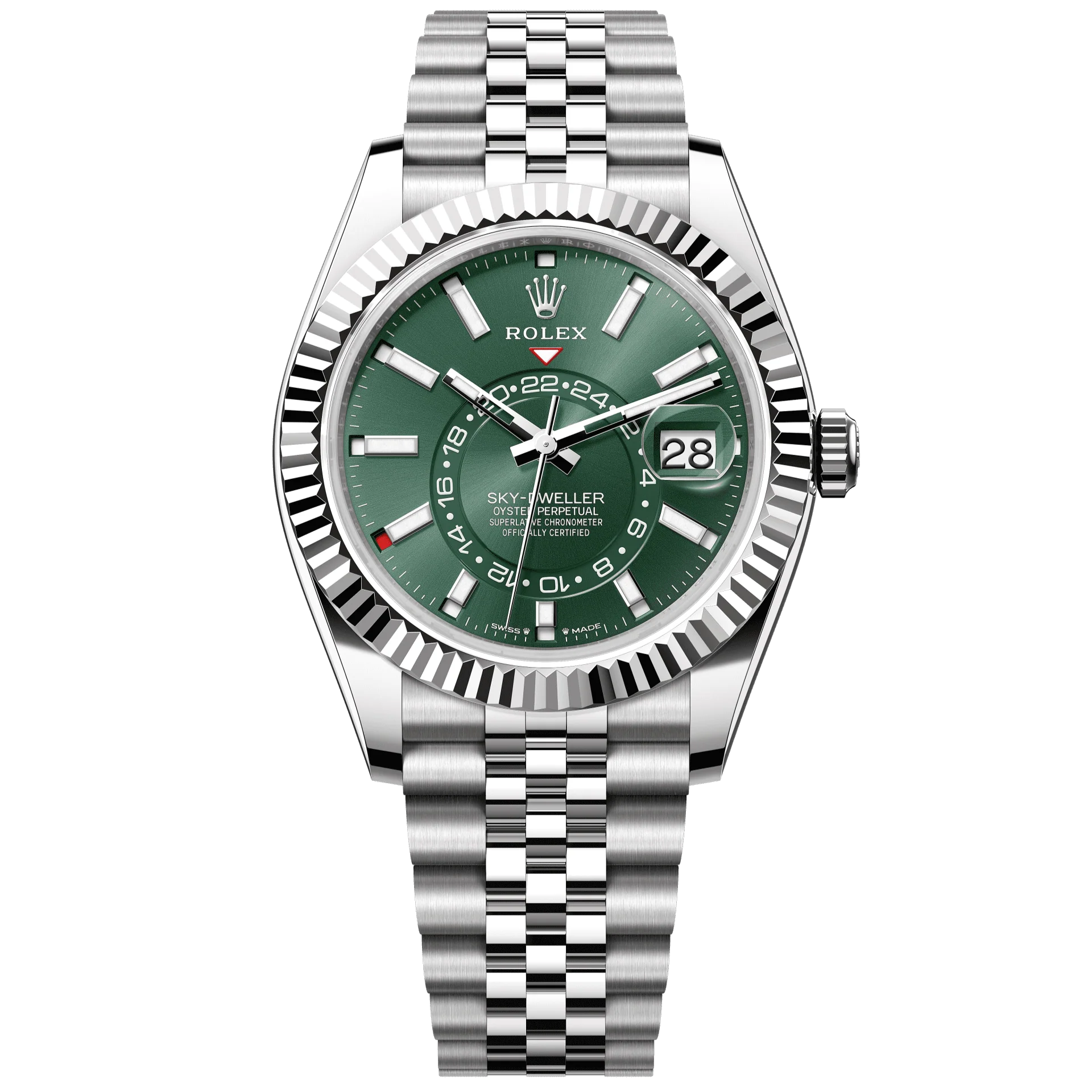 Rolex Sky-Dweller 42 mm Mint Green Dial Oystersteel Jubilee Bracelet 336934-0002