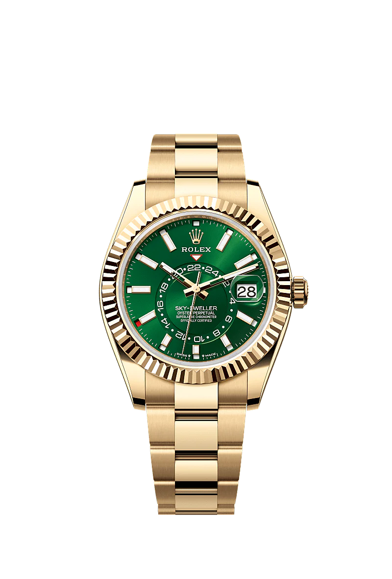 Rolex Sky-Dweller 42mm Bright Green Dial Yellow Gold 336938