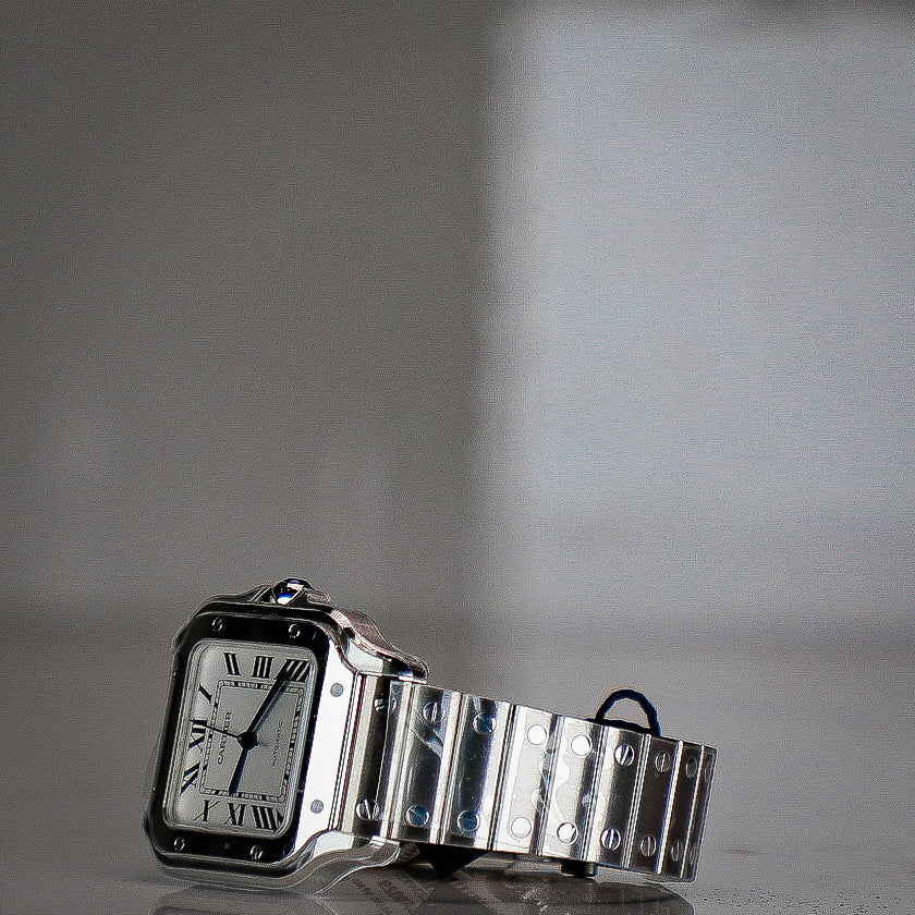 Cartier Santos 41.9 mm x 35.1 mm Medium Steel Silver Dial Bracelet WSSA0029 - Image 11