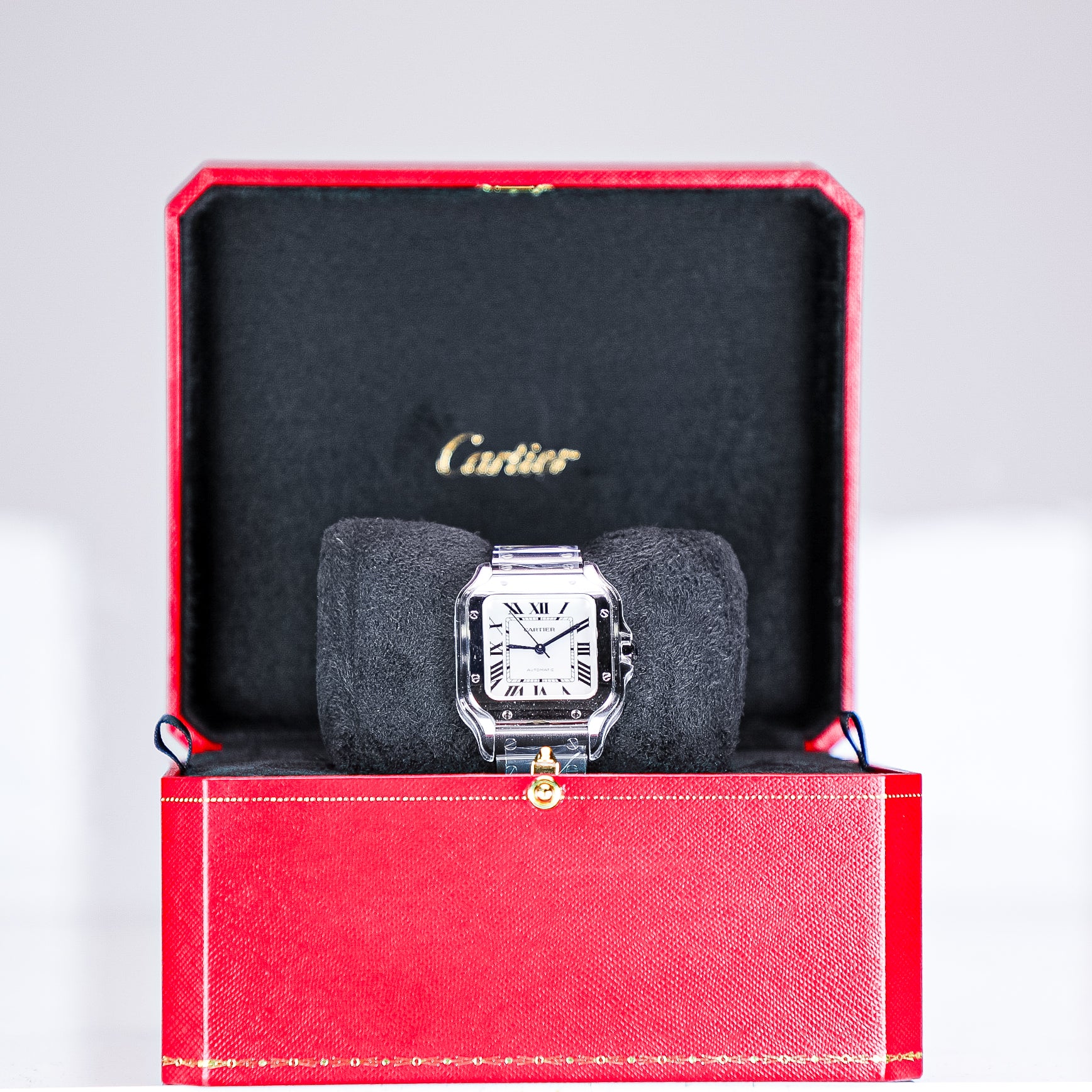 Cartier Santos 41.9 mm x 35.1 mm Medium Steel Silver Dial Bracelet WSSA0029 - Image 9