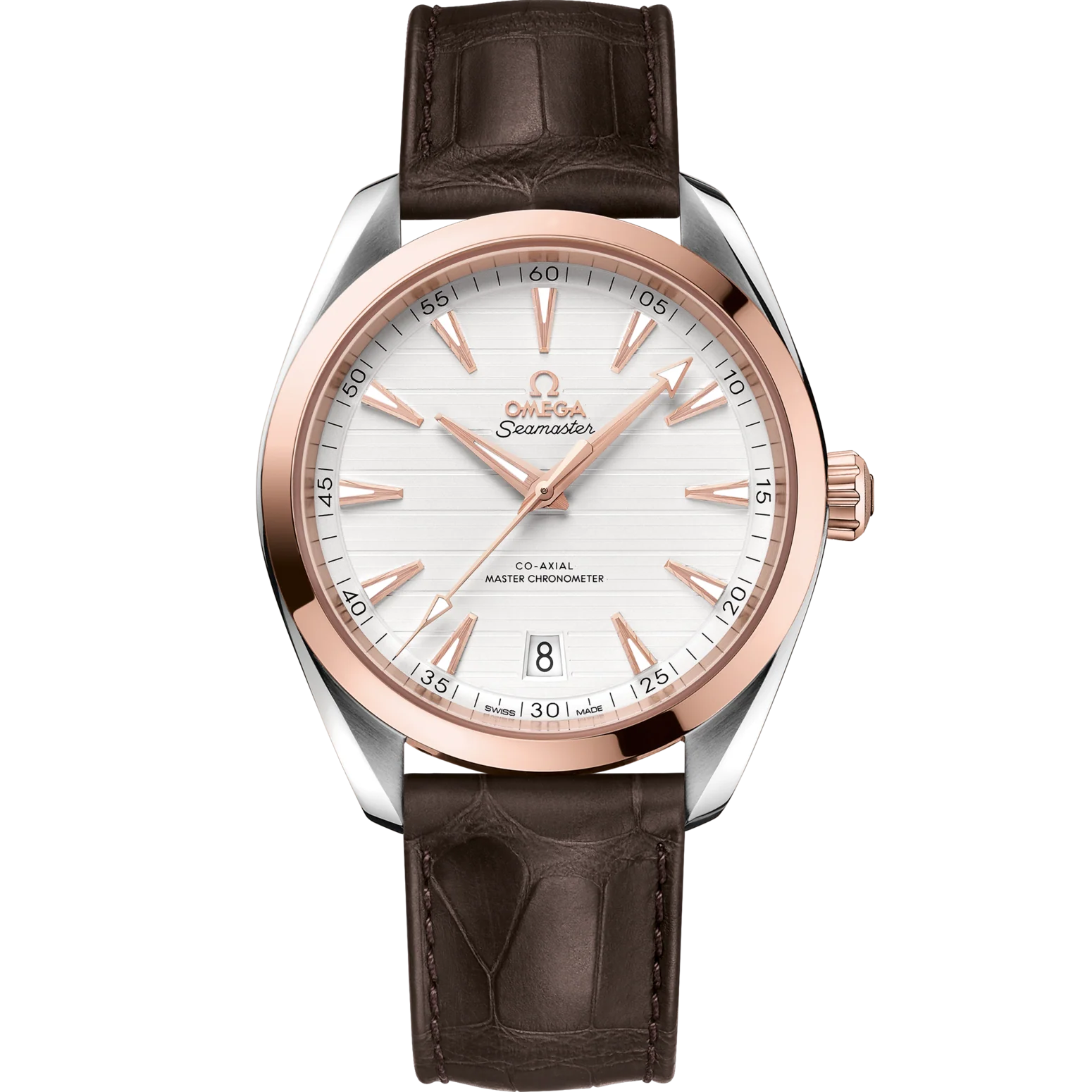 OMEGA Seamaster Aqua Terra 41 mm Silver Dial Stainless Steel and Sedna™ 18k Rose Gold Strap 220.23.41.21.02.001