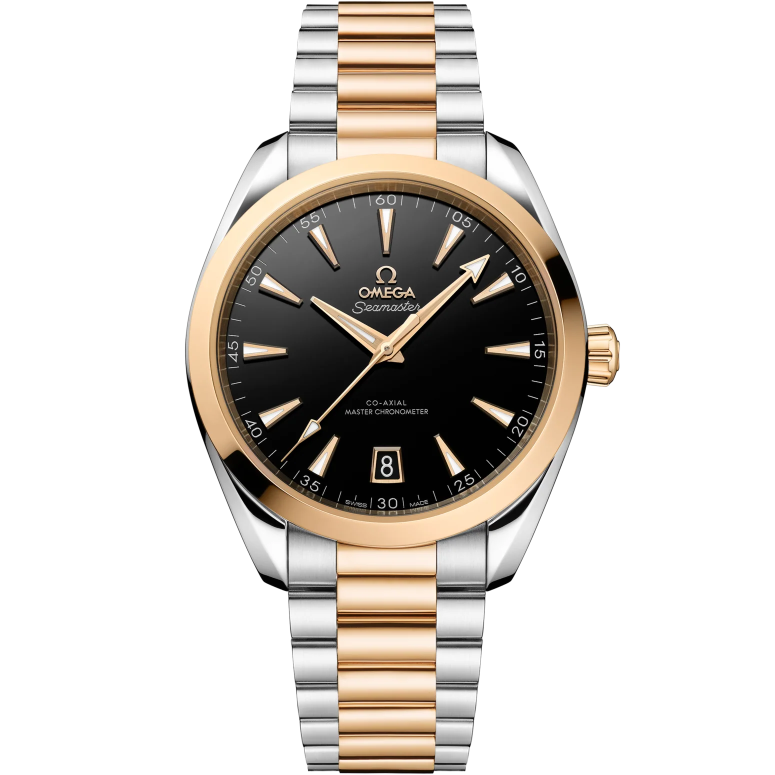 OMEGA Seamaster Aqua Terra 41 mm Black Dial Stainless Steel and Sedna™ 18k Yellow Gold Bracelet 220.20.41.21.01.001