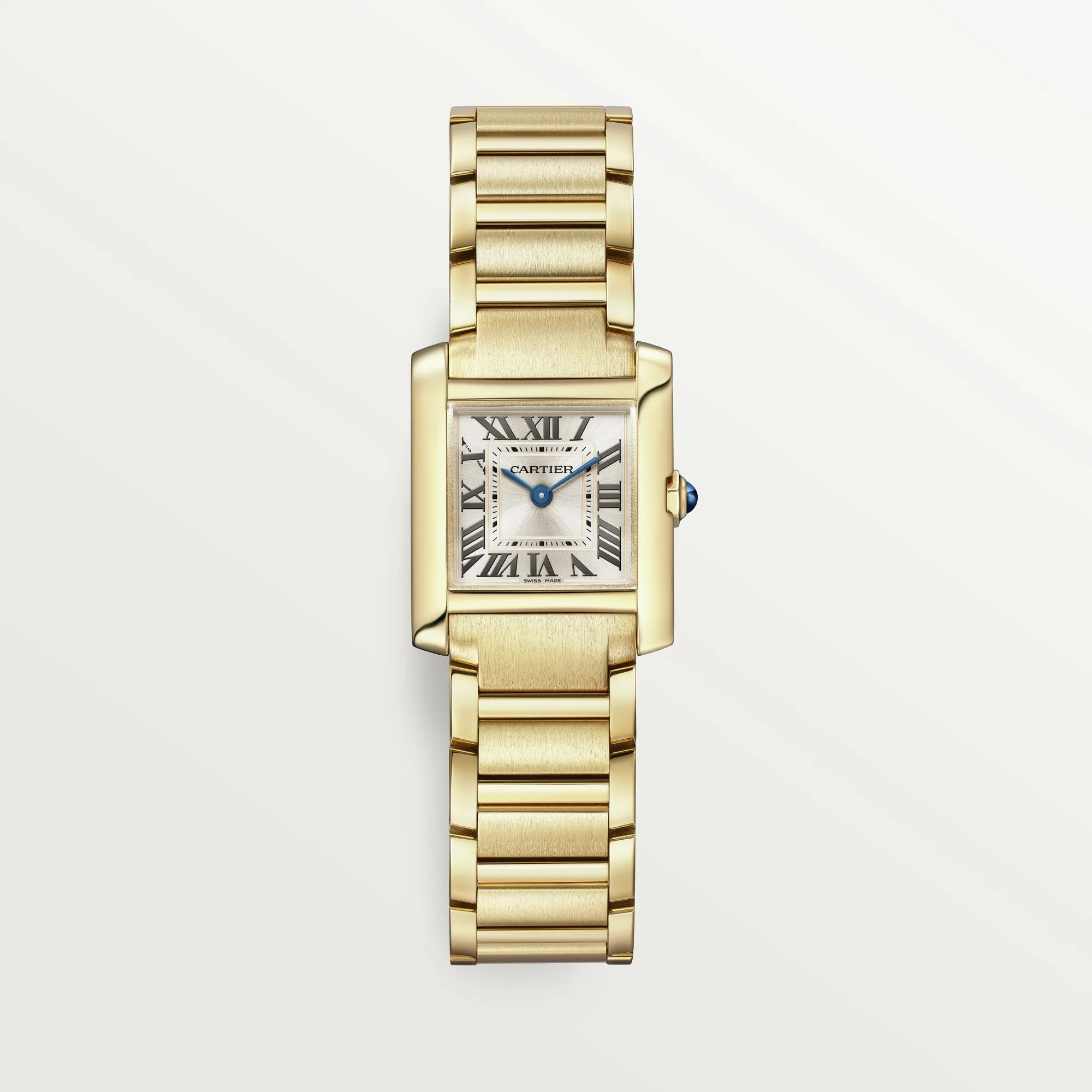 Cartier Tank Française Small 18k Yellow Gold Golden Sunray Dial Bracelet WGTA0114
