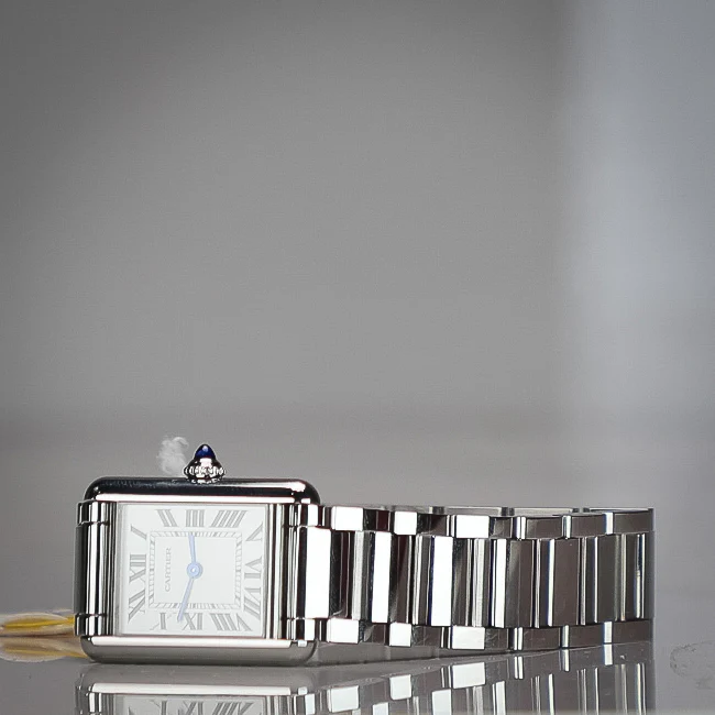 Cartier Tank Must 29.5 mm x 22.0 mm Silver Dial Steel Bracelet WSTA0107 - Image 6