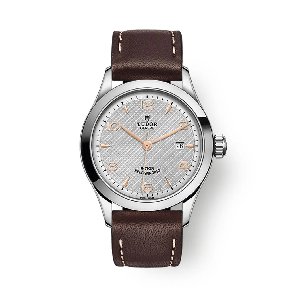 Tudor 1926 28 mm Silver Dial Stainless Steel Leather Strap M91350-0006